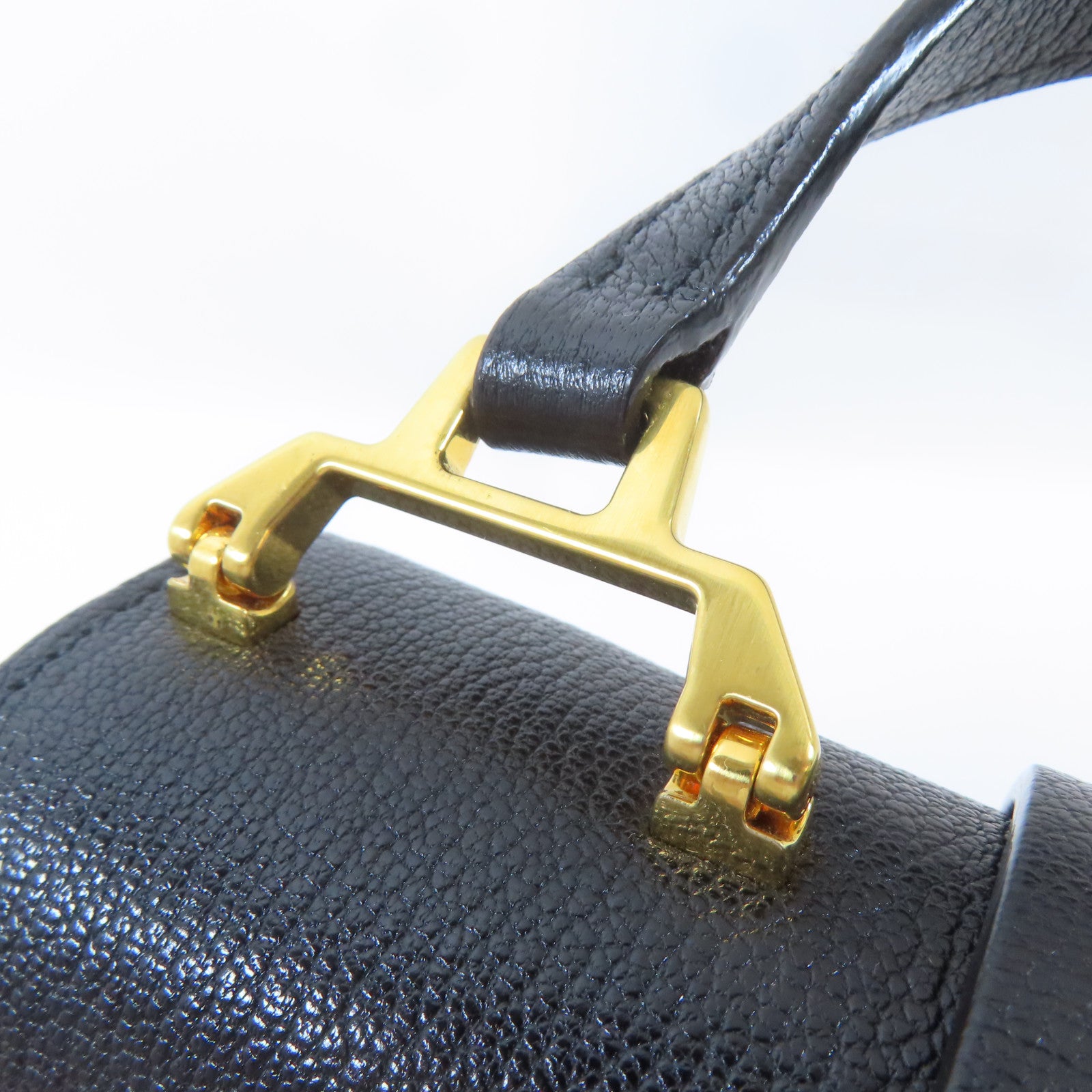 Miu Miu 皮革Top Handle 2 Way Bag金扣手挽肩背兩用袋黑色