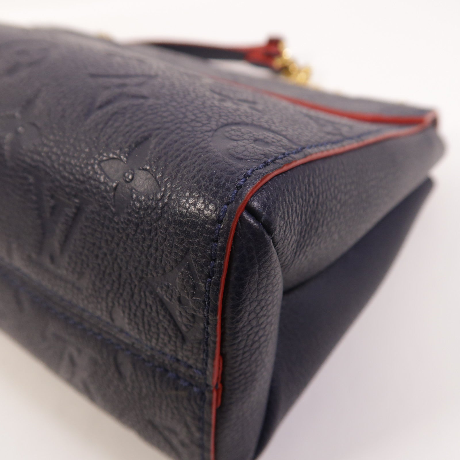 LOUIS VUITTON Monogram Empreinte Vavin PM金扣肩背袋深藍色
