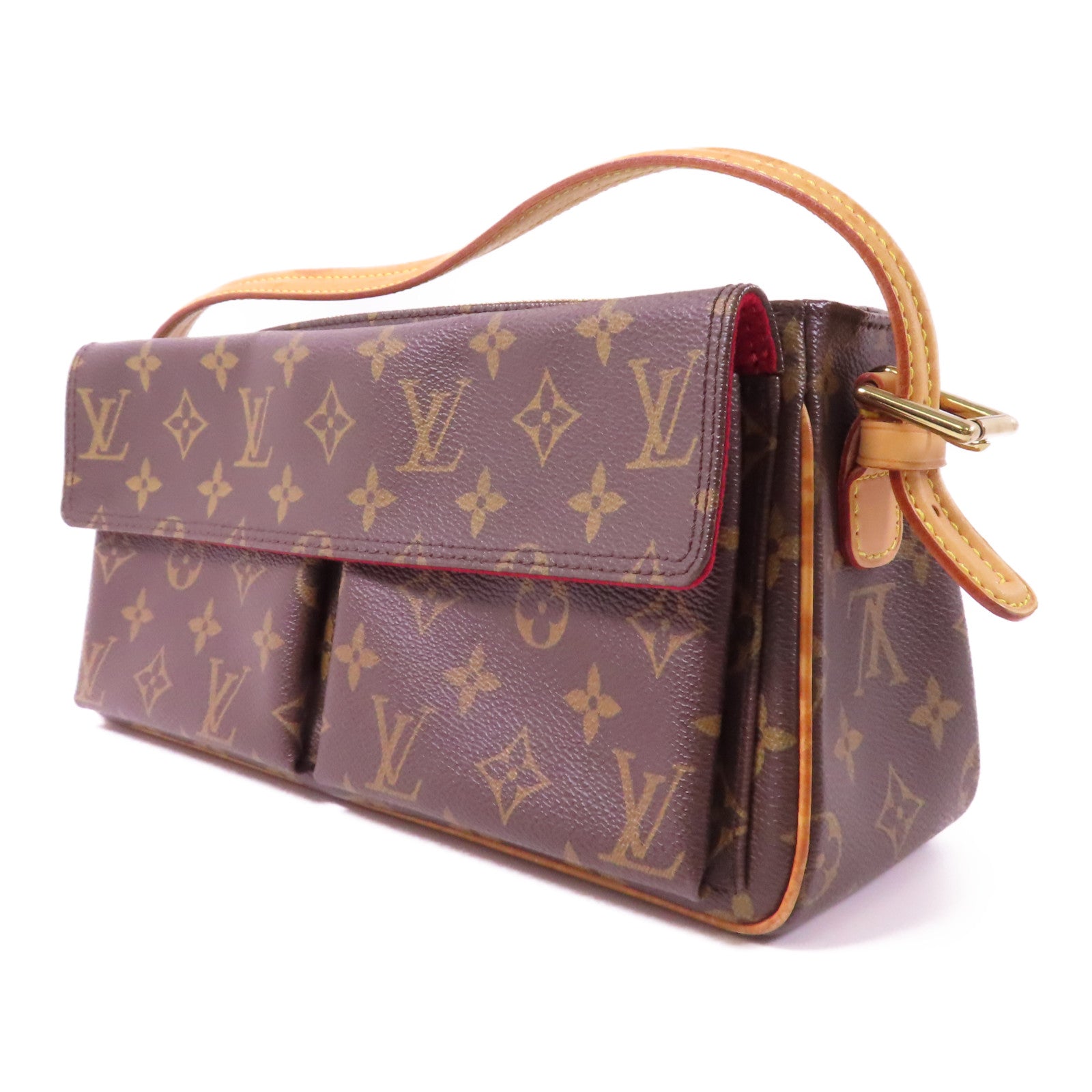 LOUIS VUITTON Monogram Viva Cite MM金扣肩背袋啡色