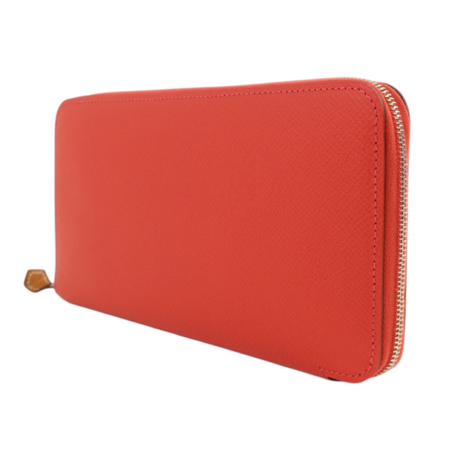 HERMES Epsom皮革Silk In Compact銀扣長錢包Rose Jaipur
