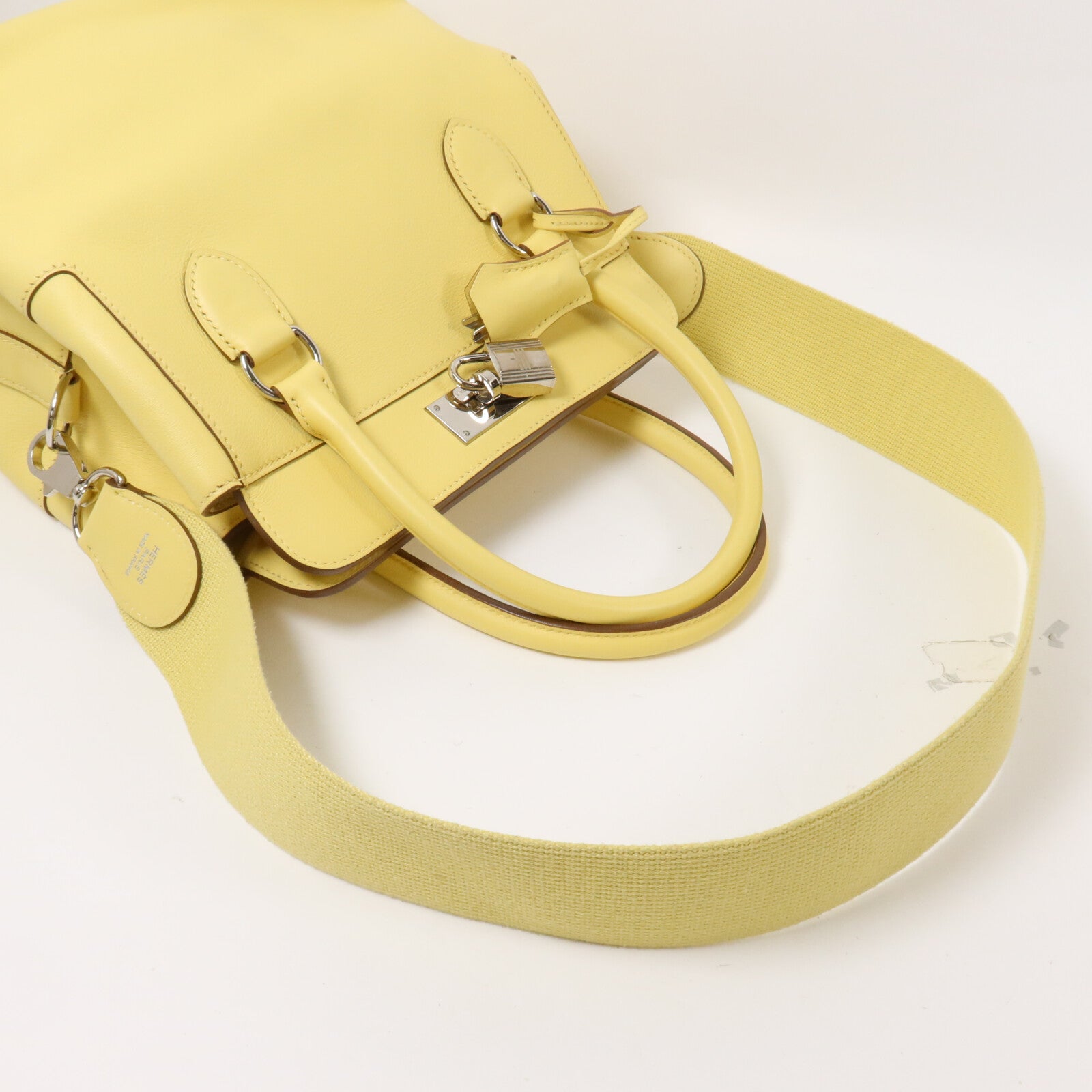 HERMES Evercolor皮革Toolbox 20手挽肩背兩用袋Jaune Poussin
