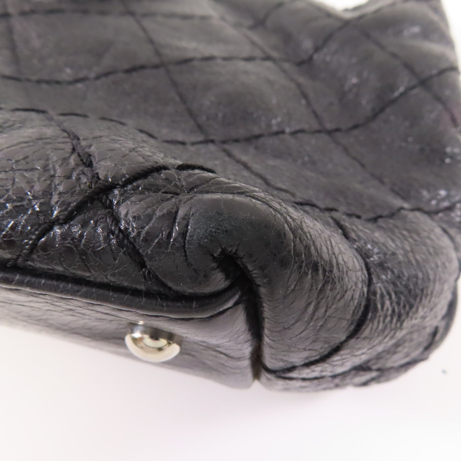 CHANEL 牛皮皮革Shoulder Bag銀扣肩背袋