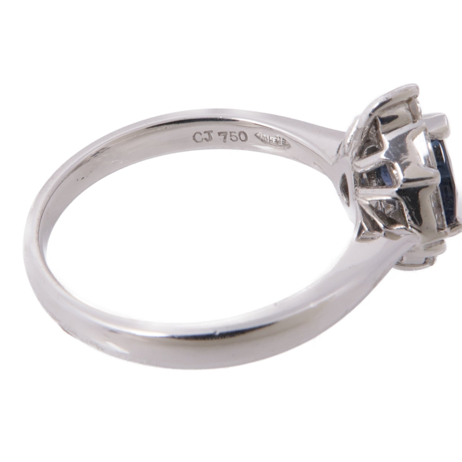 JEWELRY 18K白金Sapphire/Diamond Ring藍寶石/鑽石戒指US#6.25