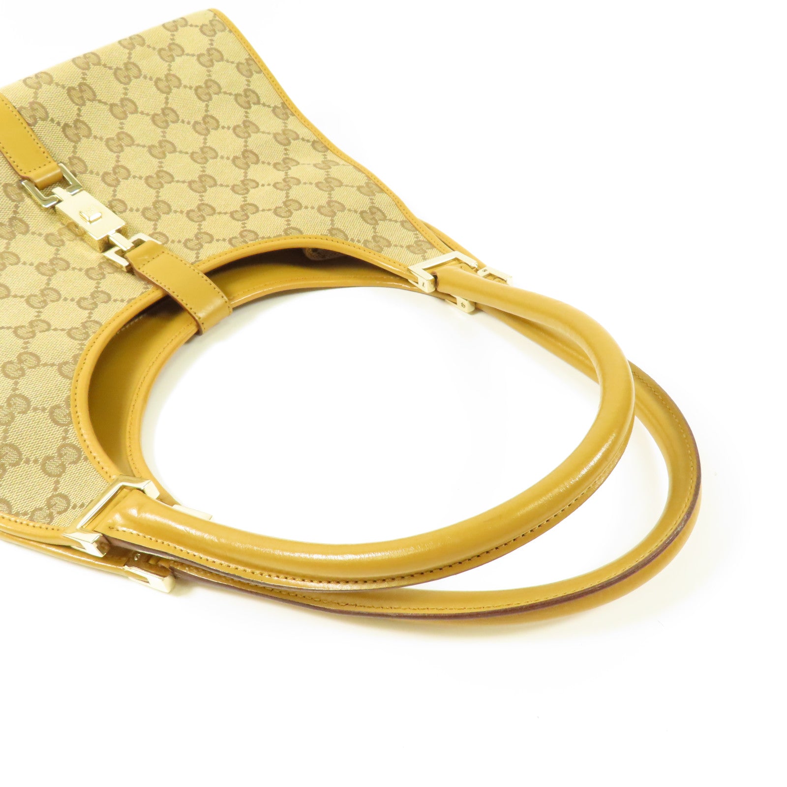 GUCCI 帆布/皮革Shoulder Bag金扣肩背袋