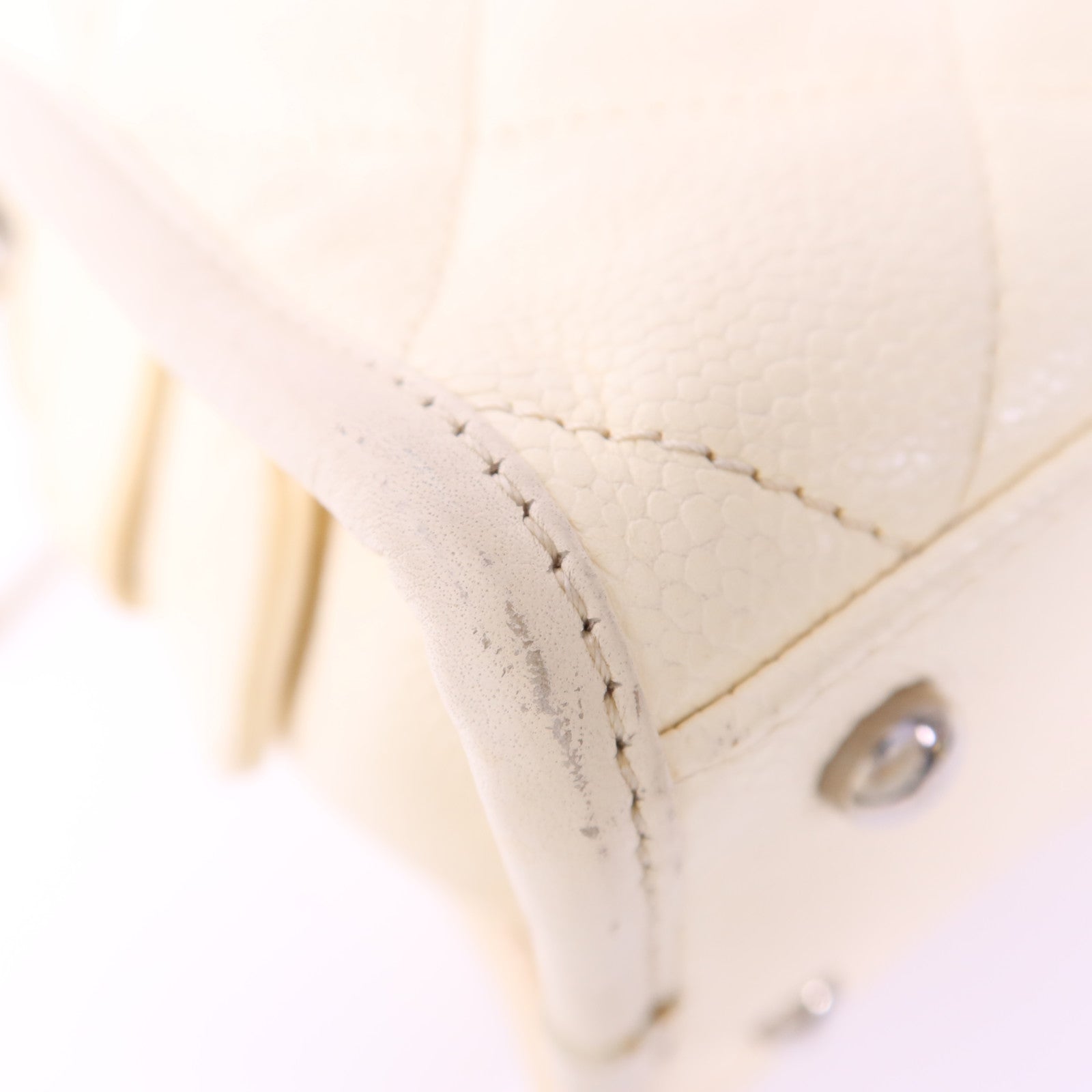 CHANEL 牛皮皮革Chain Shoulder銀扣鏈帶肩背袋