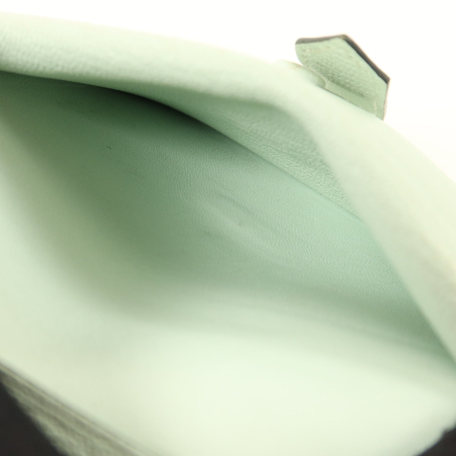 HERMES 【激減優惠】Chevre皮革Bearn Mini Wallet錢包Vert Peppermint