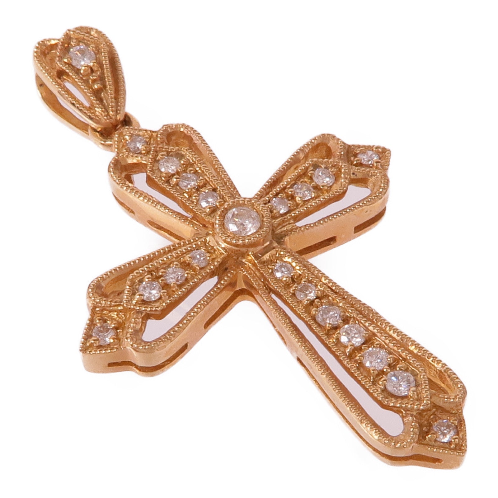 JEWELRY 18K玫瑰金Diamond Pendant Top鑽石吊墜
