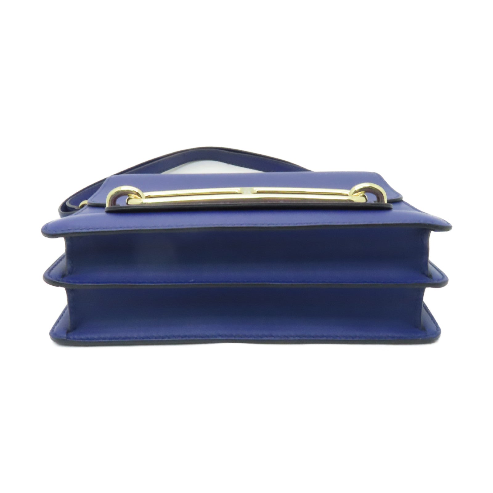 HERMES 【激減優惠】Evercolor皮革Roulis 23金扣肩背袋Blue Electric藍色