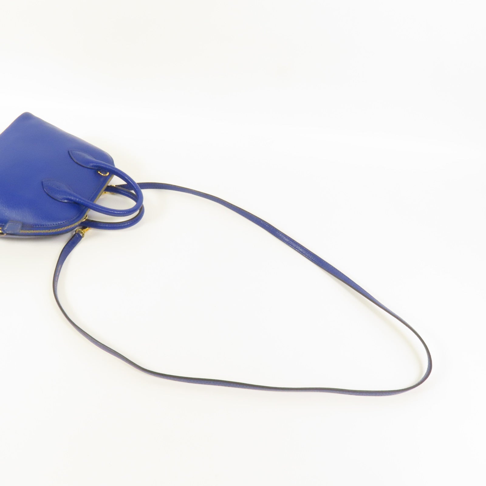 HERMES Chevre皮革Mini Bolide金扣手挽肩背兩用袋Bleu Electrique