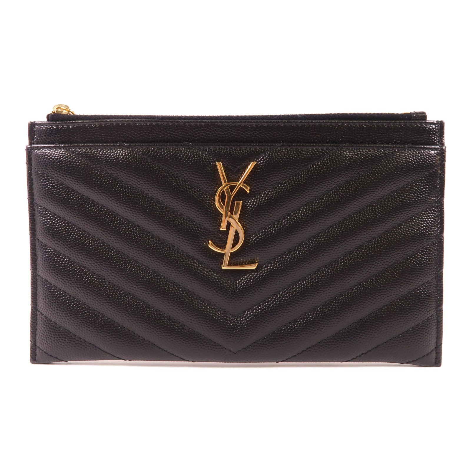 SAINT LAURENT 牛皮皮革Pouch金扣小袋