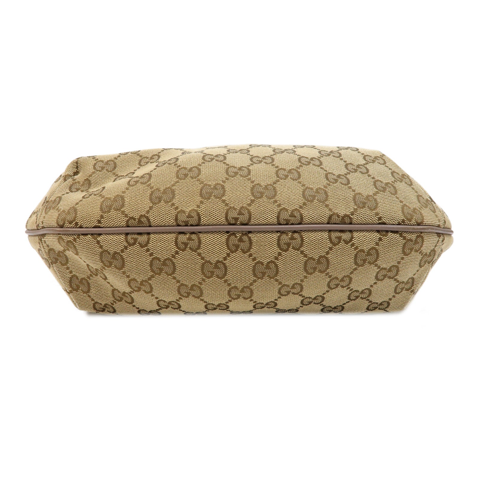 GUCCI 帆布Sherry Line Shoulder Bag金扣肩背袋啡色/粉紅色