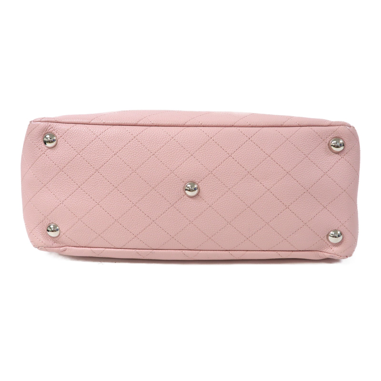 CHANEL 菱格Caviar皮革Shoulder Bag銀扣手挽肩背兩用袋粉紅色