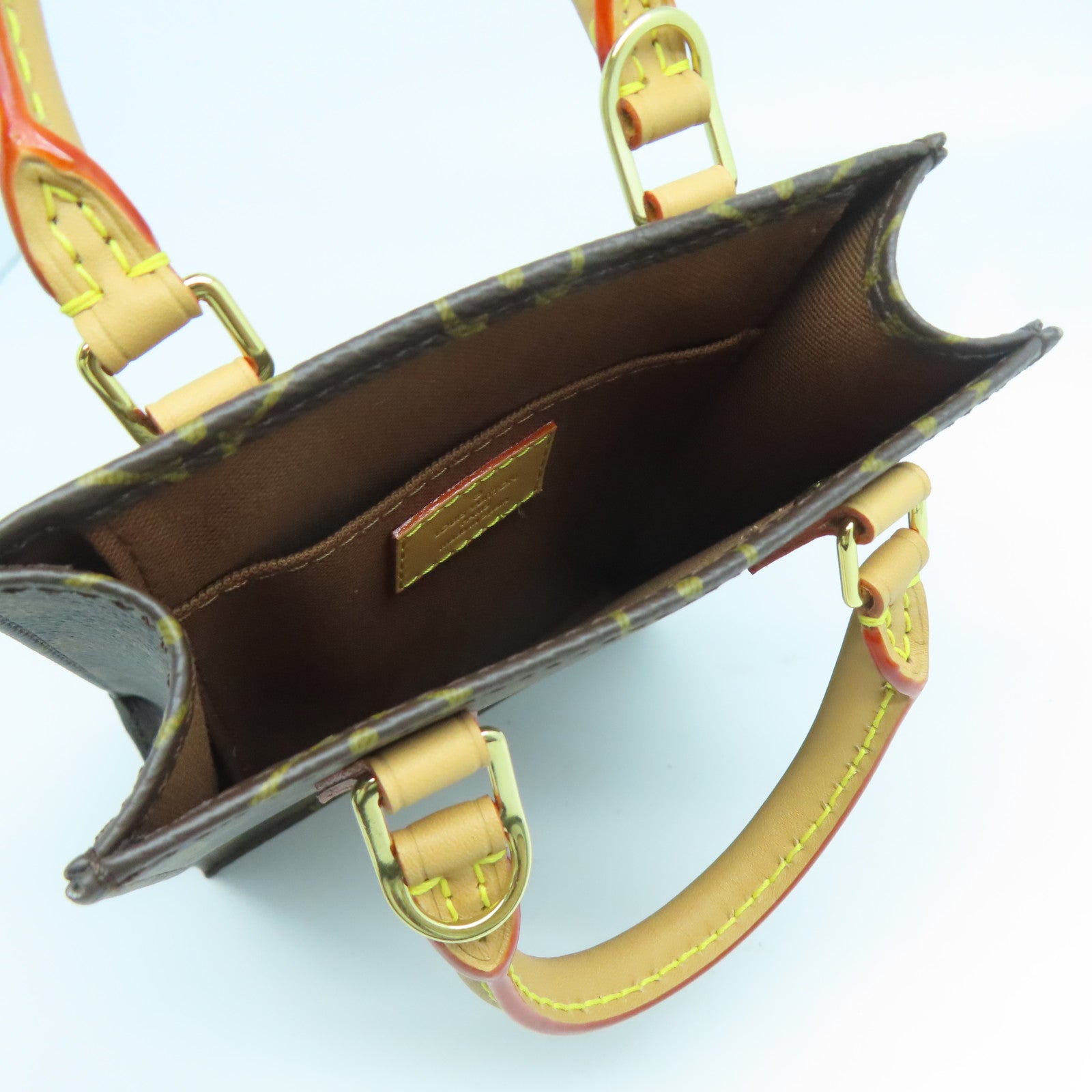 LOUIS VUITTON **【激減優惠】Monogram Petit Sac Plat金扣手挽肩背兩用袋啡色