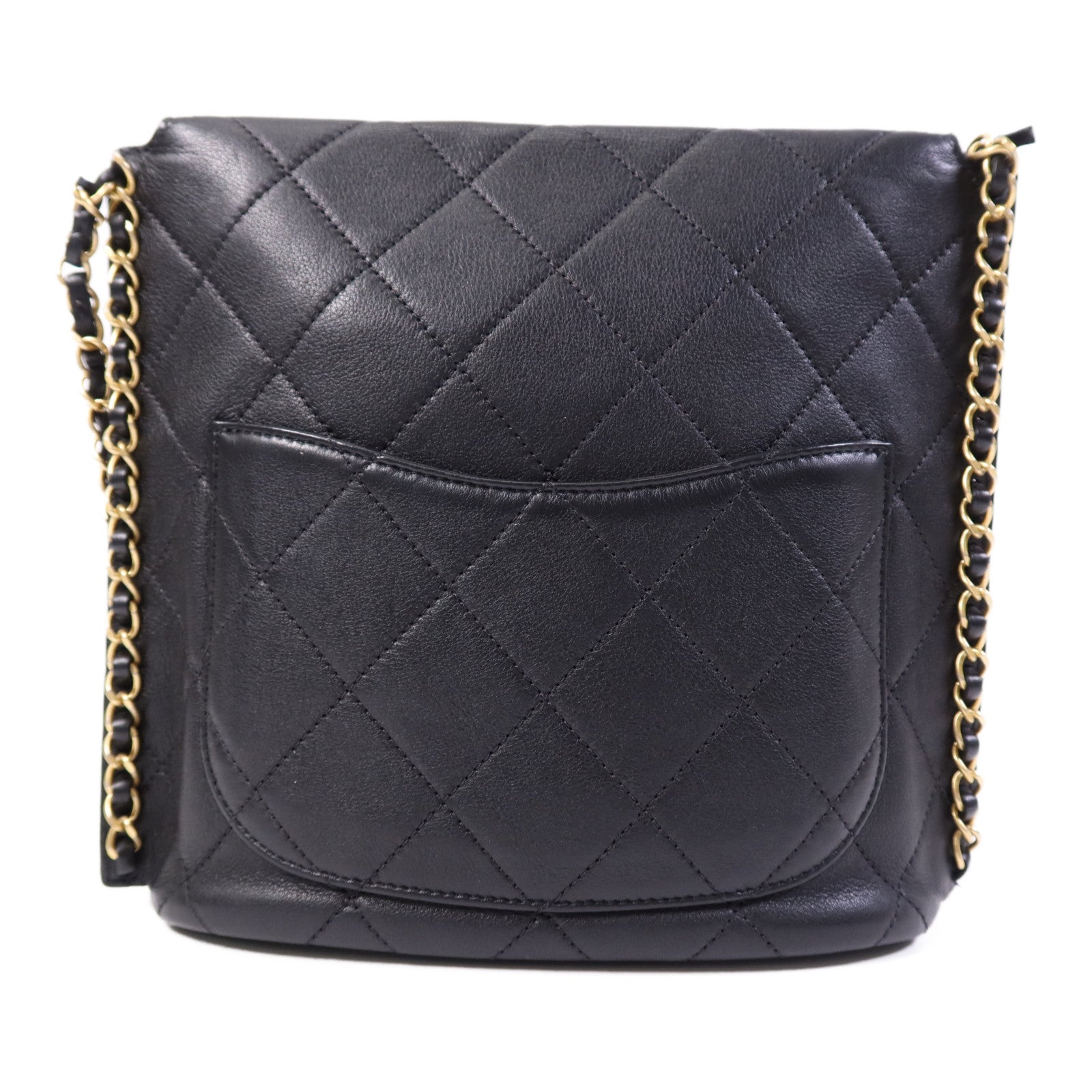 CHANEL 牛皮皮革Chain Shoulder Bag金扣鏈帶肩背袋