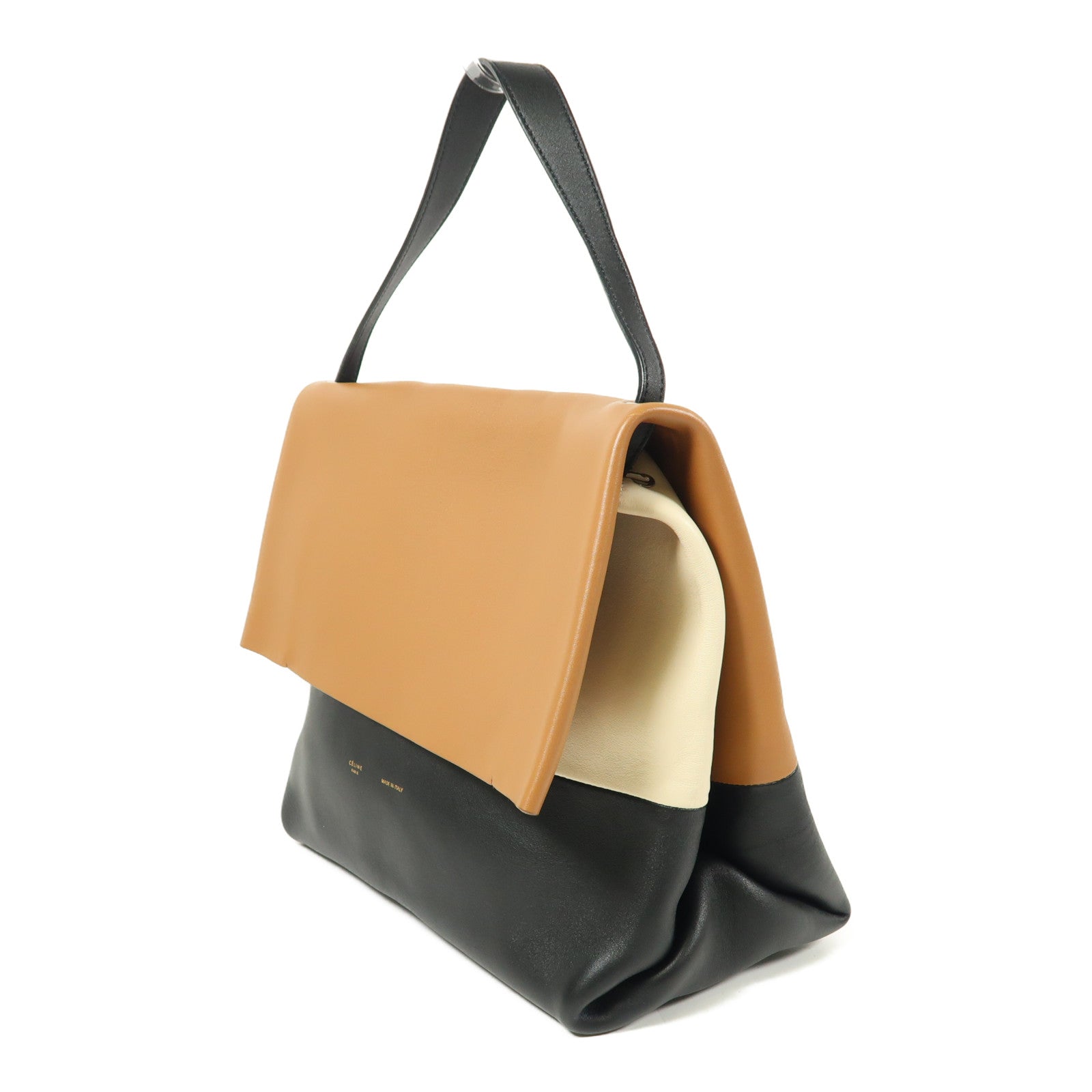 CELINE 牛皮皮革All Soft Mellow Shoulder銀扣肩背袋