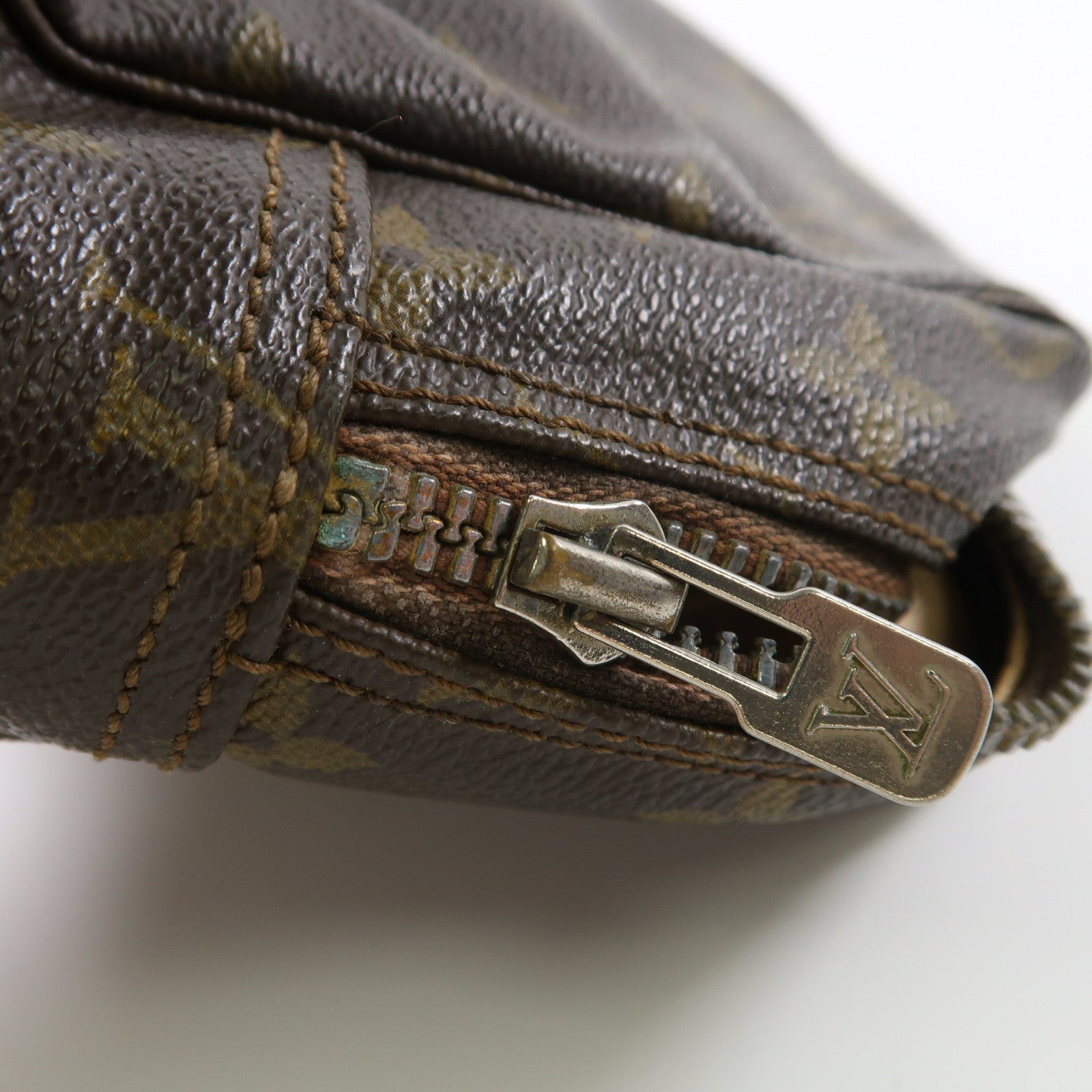 LOUIS VUITTON Monogram Trousse Toilette銀扣手拿包啡色