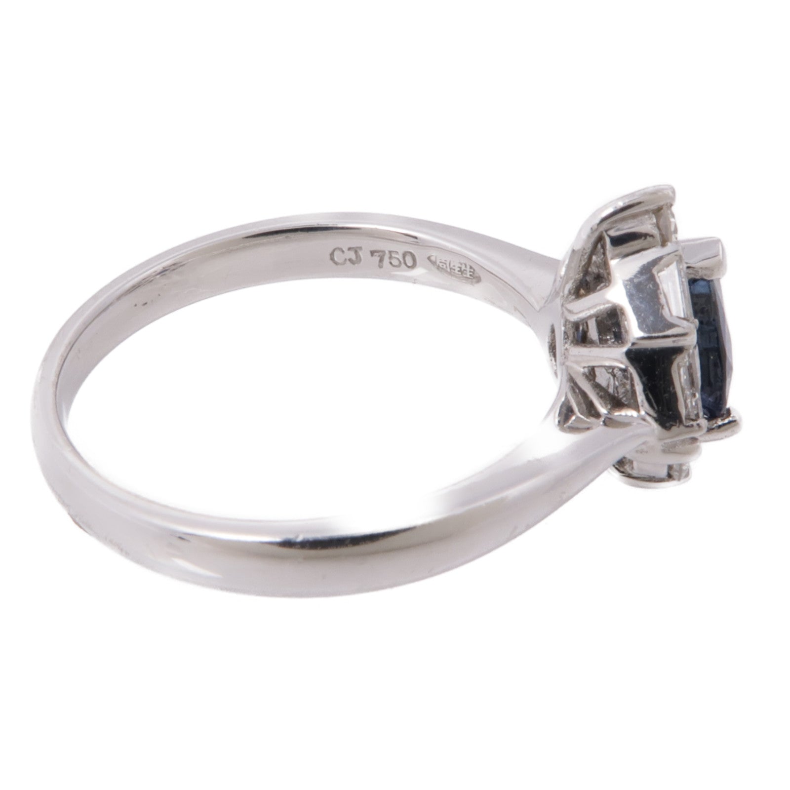 JEWELRY 18K白金Sapphire/Diamond Ring藍寶石/鑽石戒指US#6.25