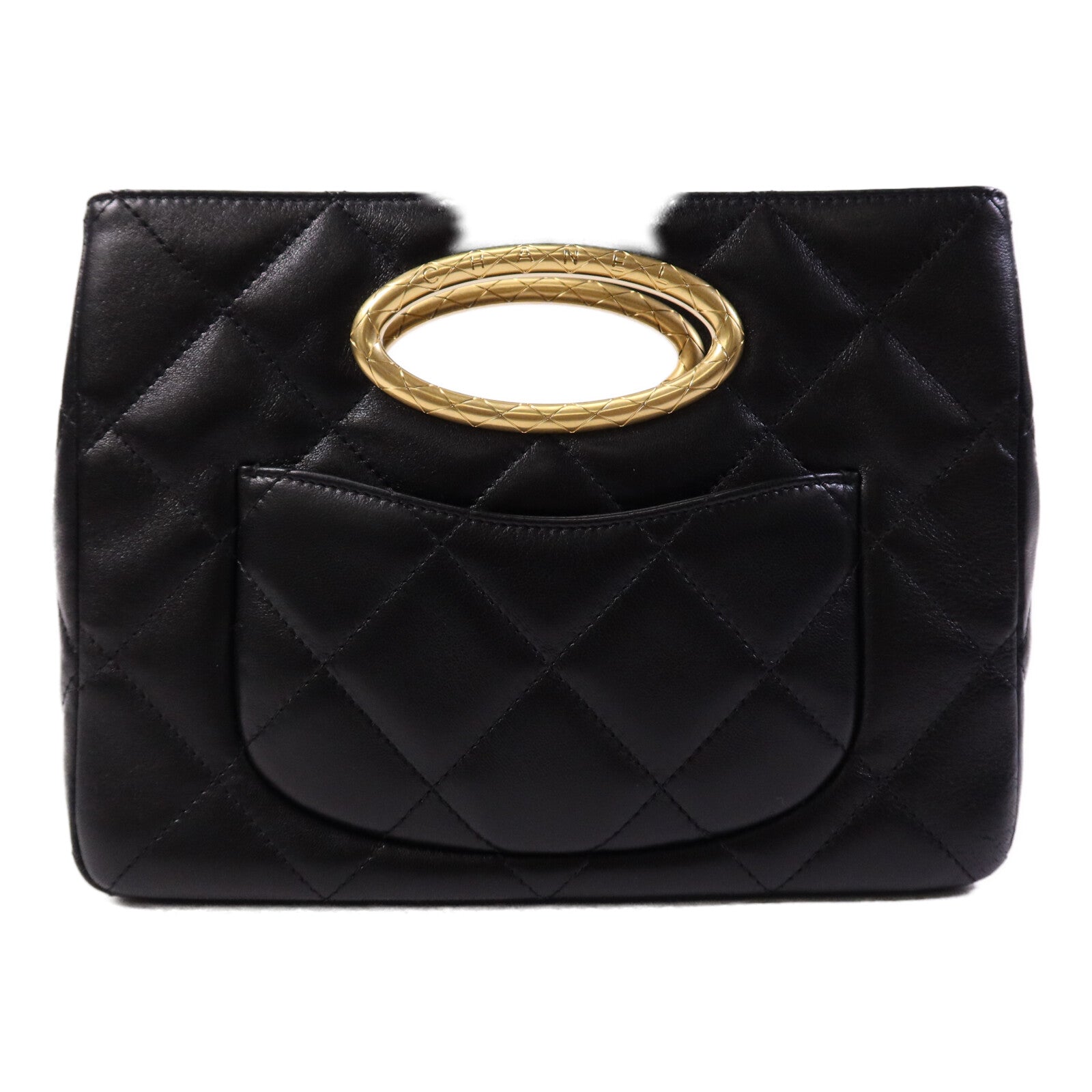 CHANEL 牛皮皮革2 Way Shoulder Bag金扣鏈帶手挽肩背兩用袋