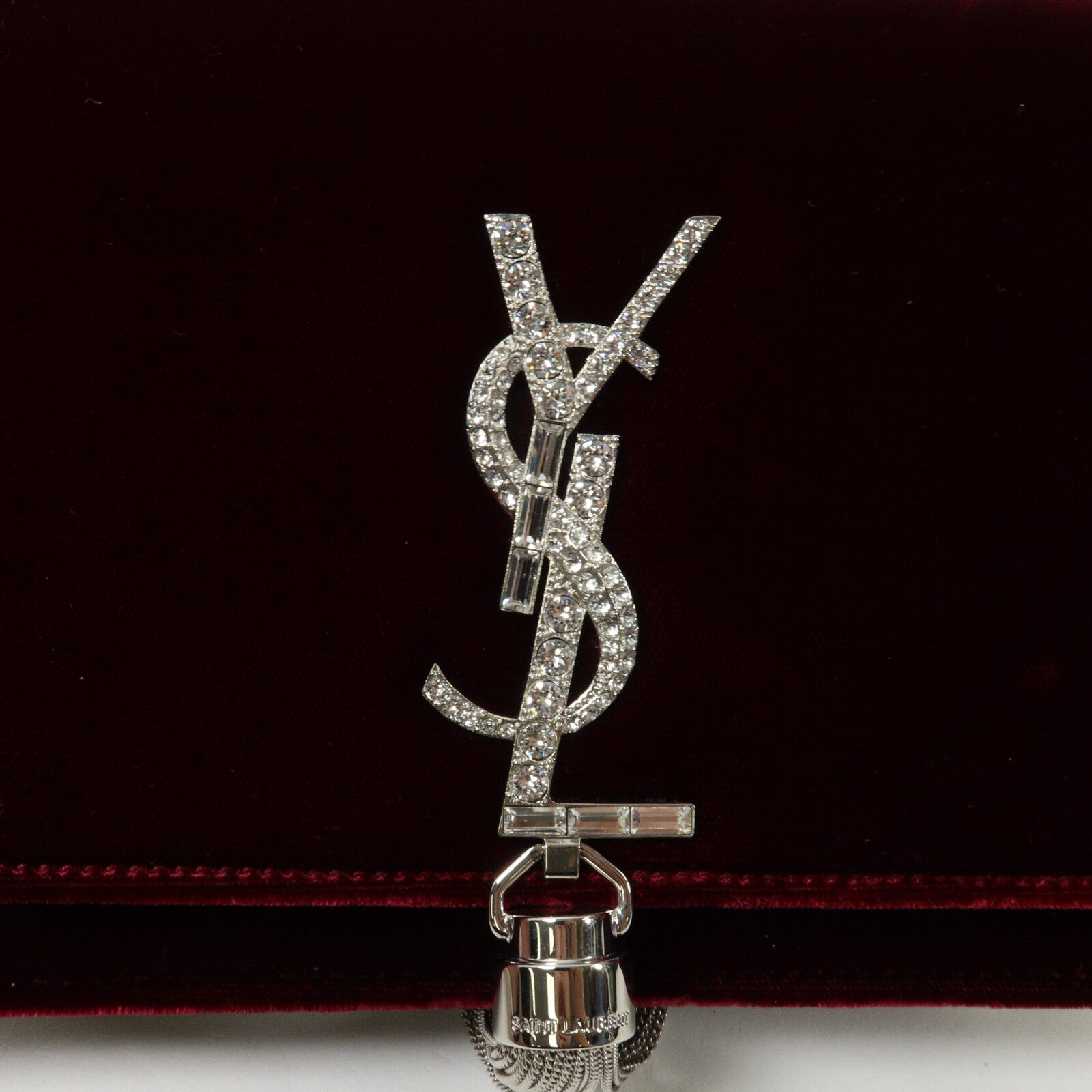 SAINT LAURENT 天鵝絨Tassel Chain Wallet鏈帶肩背袋