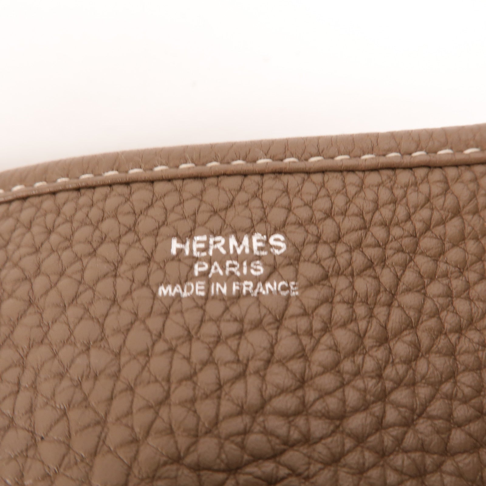 HERMES Clemence皮革Evelyne PM肩背袋Etoupe