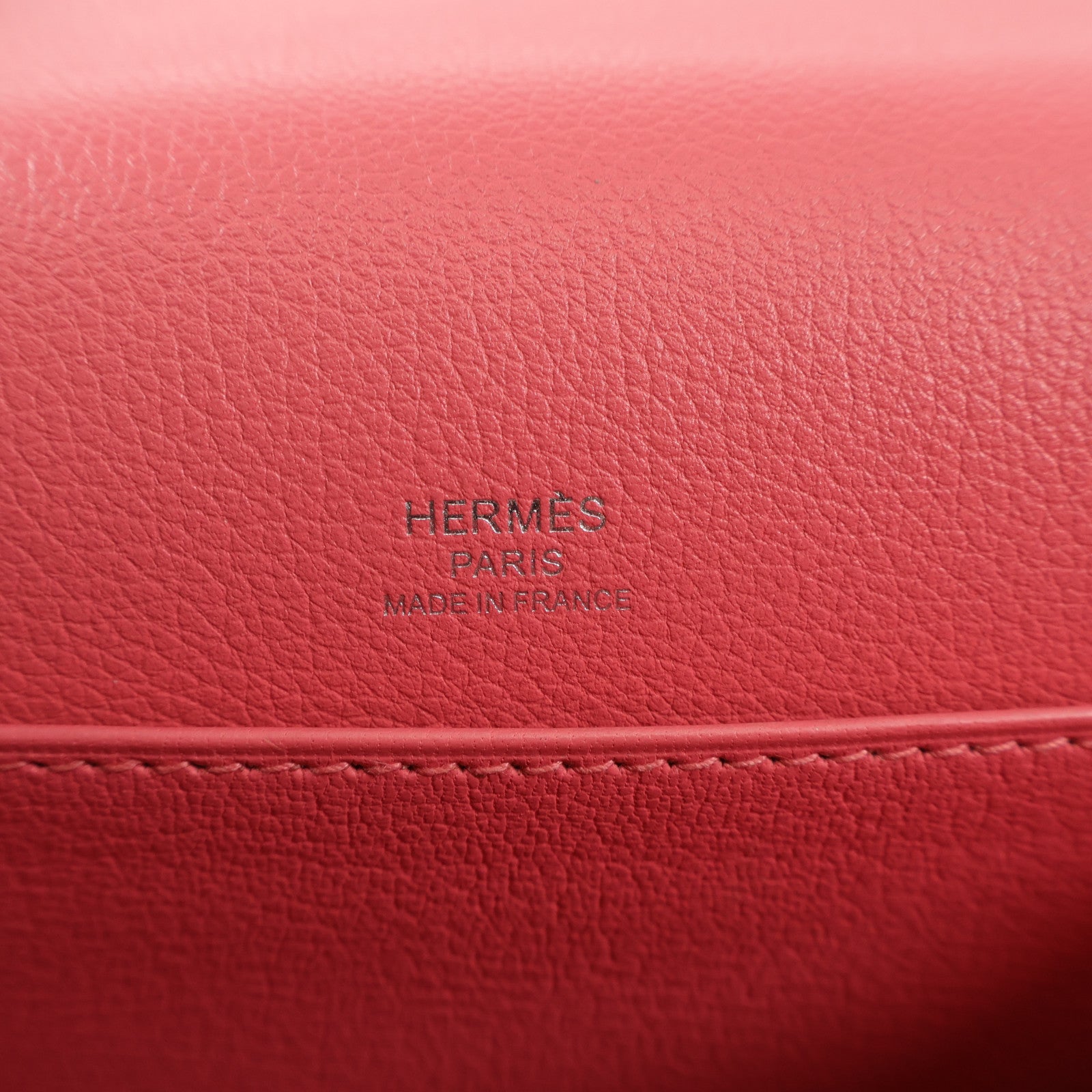 HERMES Evercolor皮革Mini Roulis銀扣肩背袋Rose Azalee