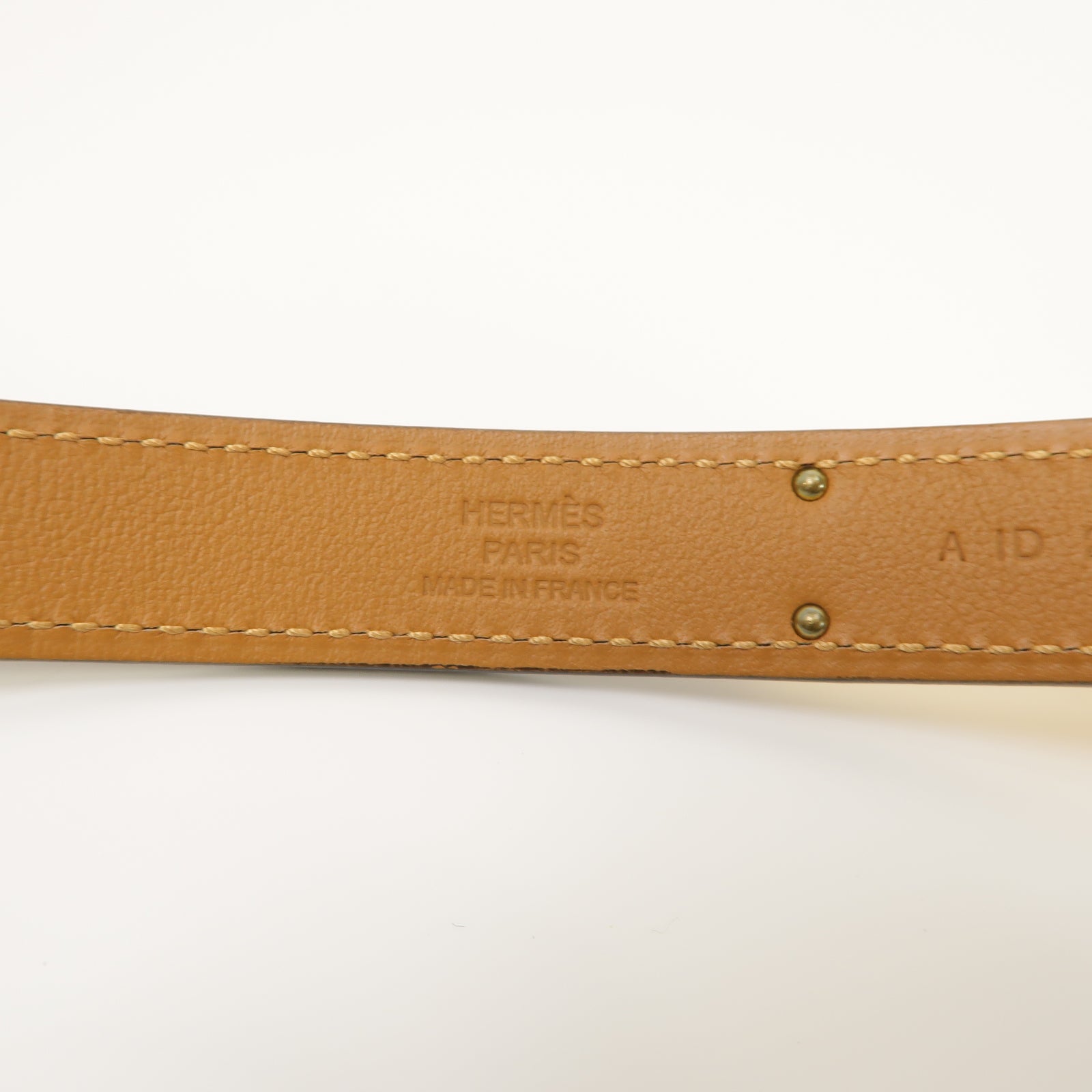 HERMES Epsom皮革Belt金扣皮帶Etoupe大象灰色