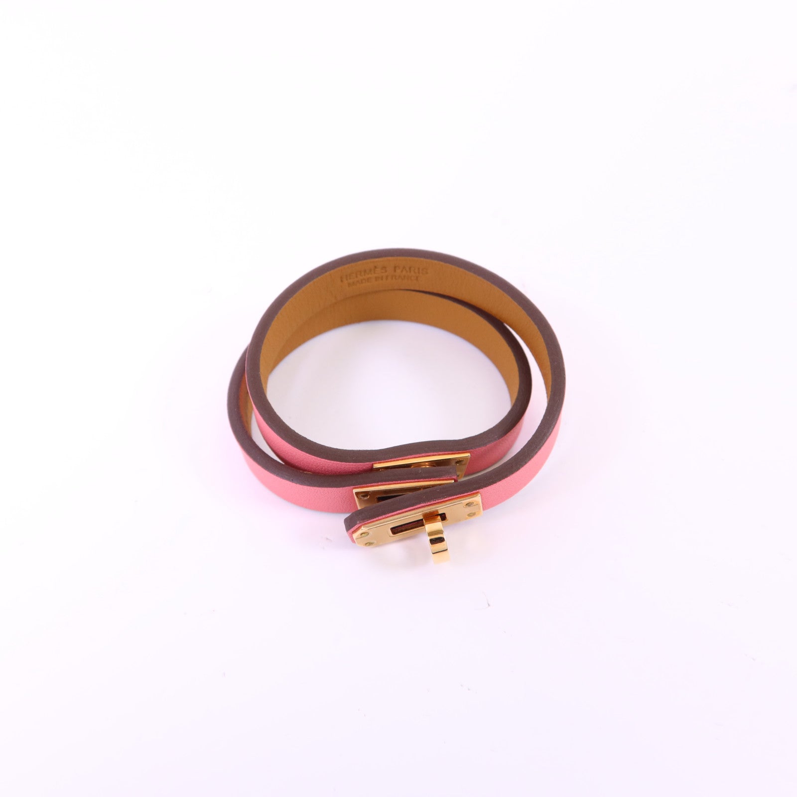 HERMES 【激減優惠】Swift皮革Mini Kelly Double Tour Bracelet金扣手鐲