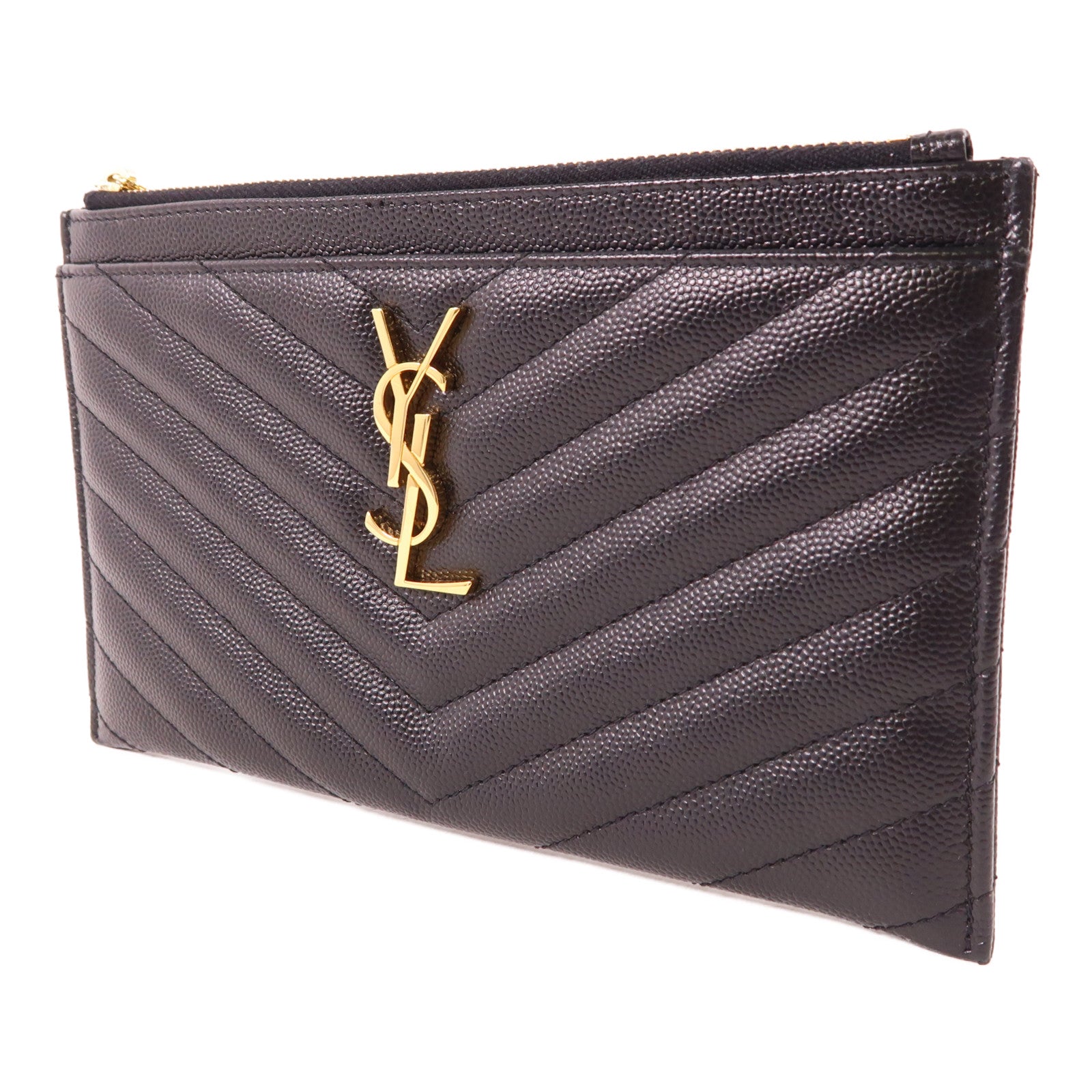 SAINT LAURENT 牛皮皮革Pouch金扣小袋
