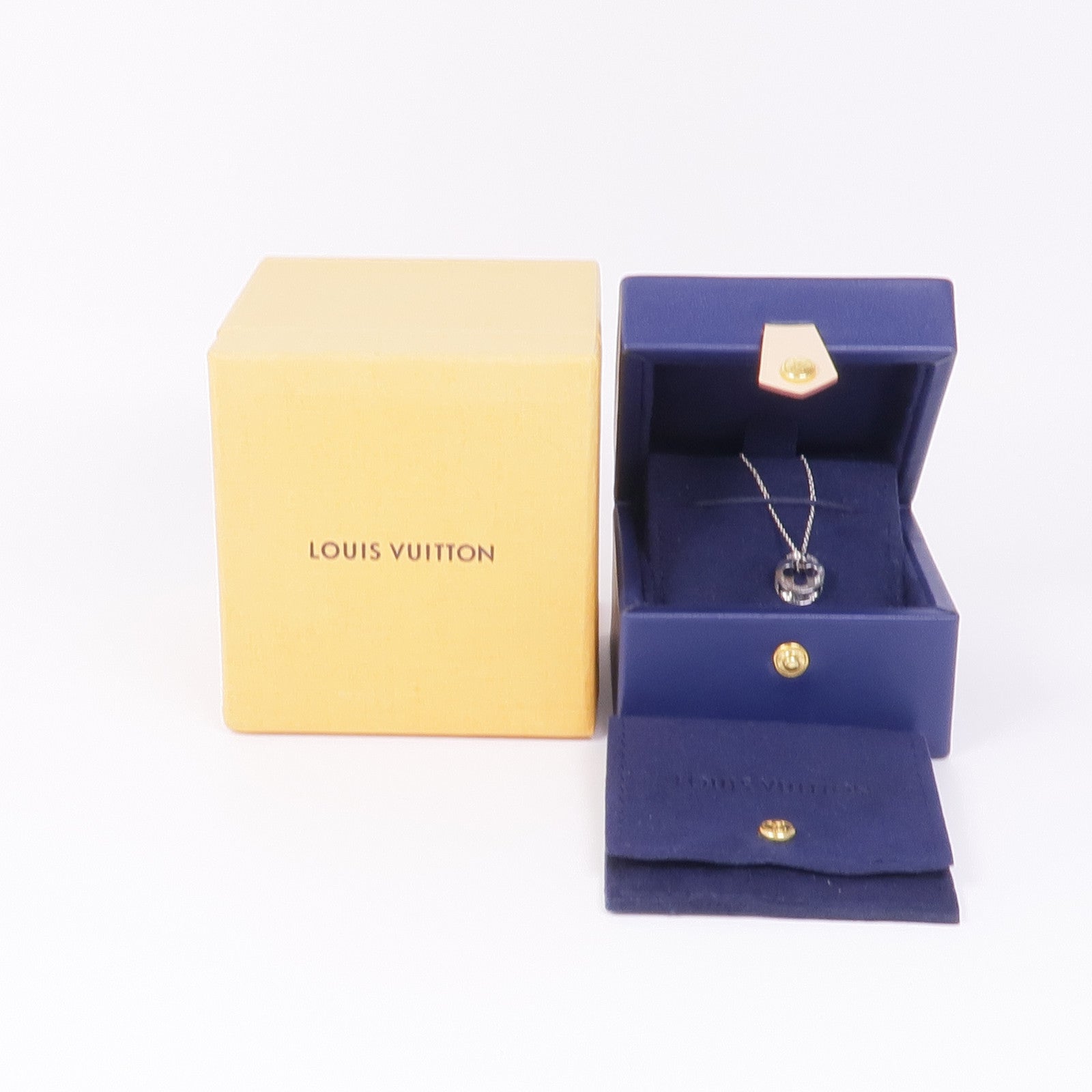 LOUIS VUITTON 18K白金Empreinte Pendant鑽石項鍊