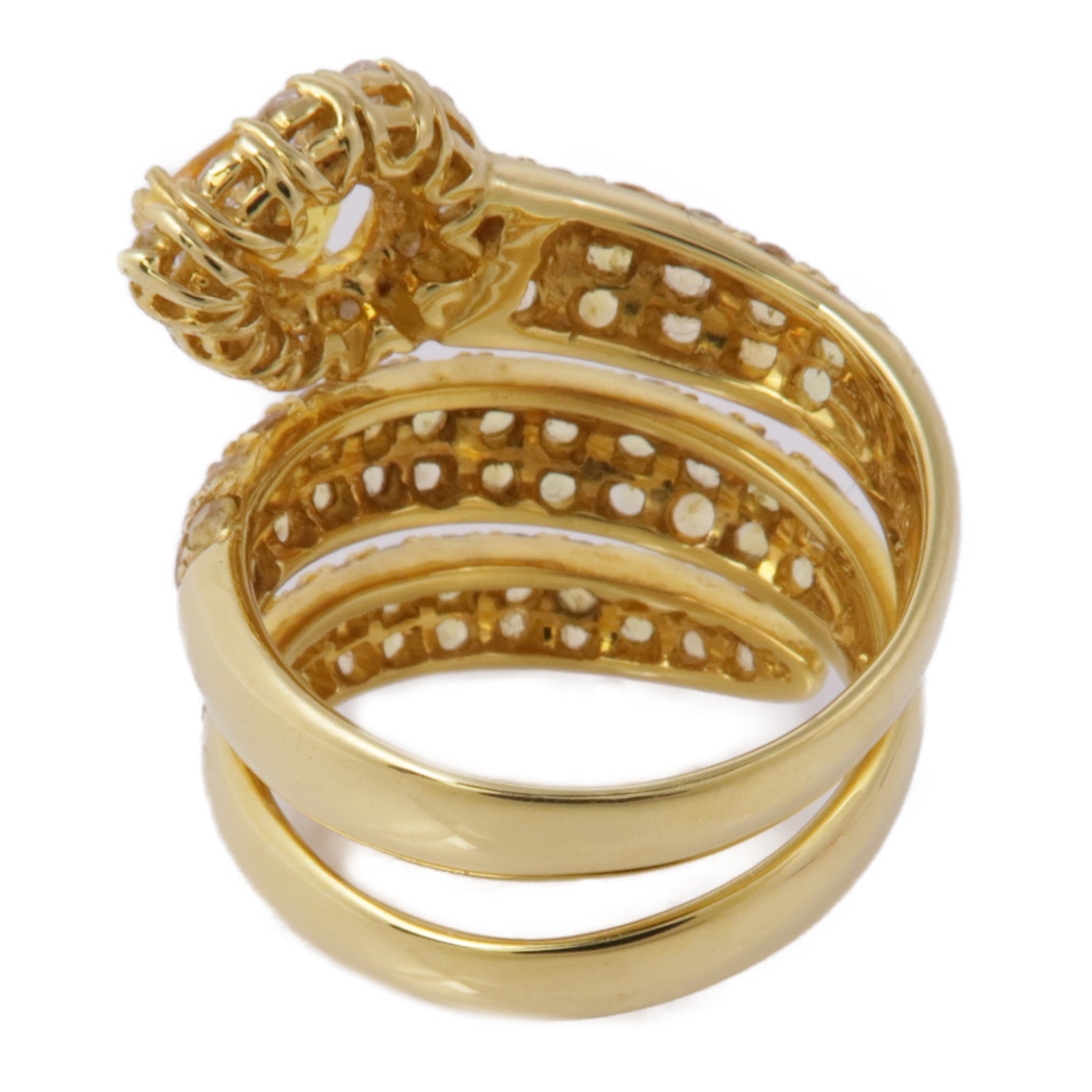 JEWELRY 18K黃金Yellow Sapphire/Diamond Ring黃色藍寶石/鑽石戒指US#6