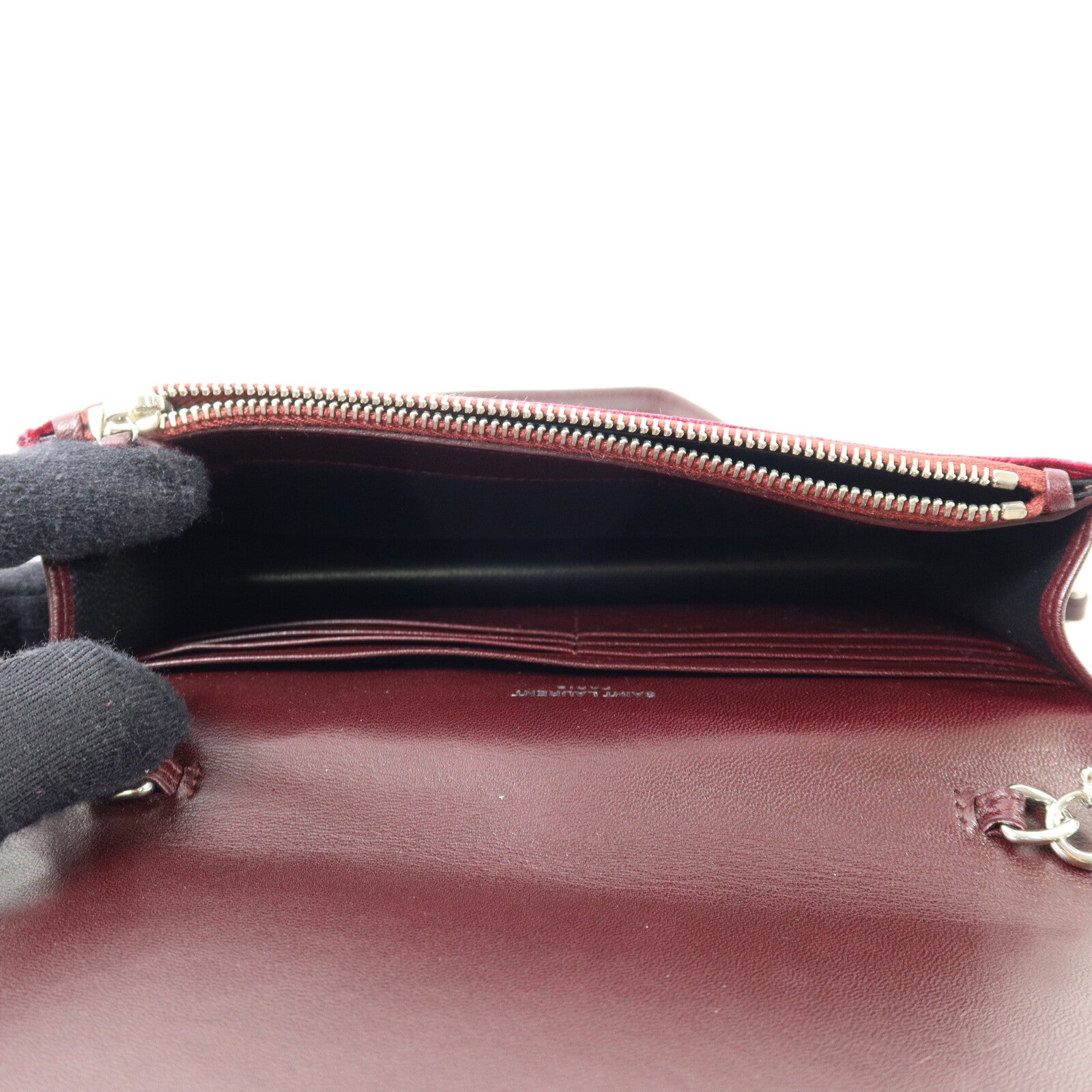SAINT LAURENT 天鵝絨Tassel Chain Wallet鏈帶肩背袋