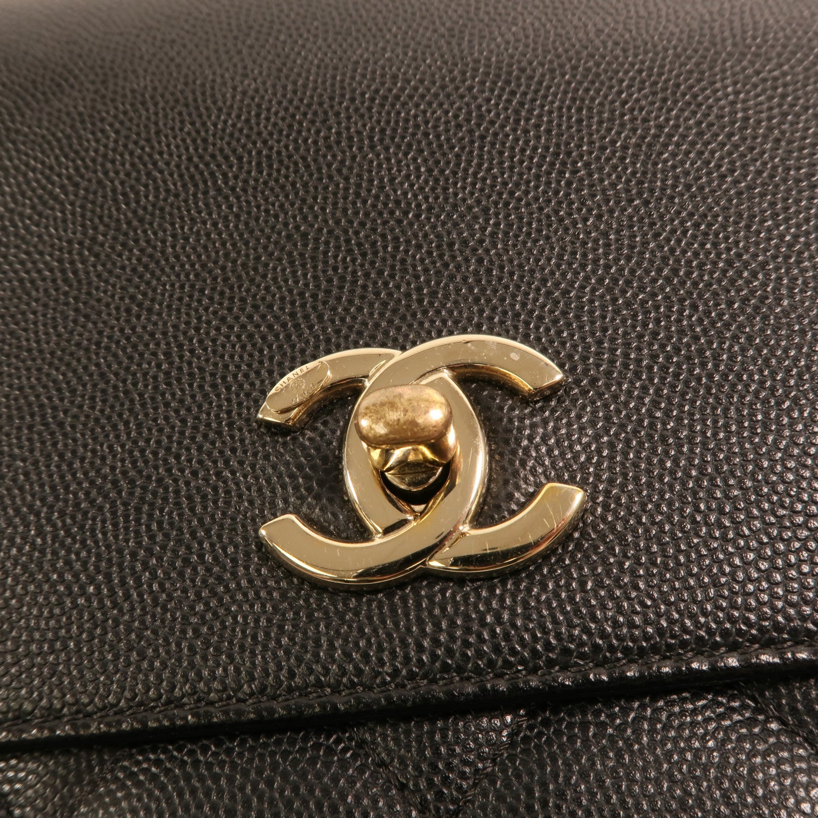 CHANEL 牛皮皮革Business Affinity金扣鏈帶手挽肩背兩用袋