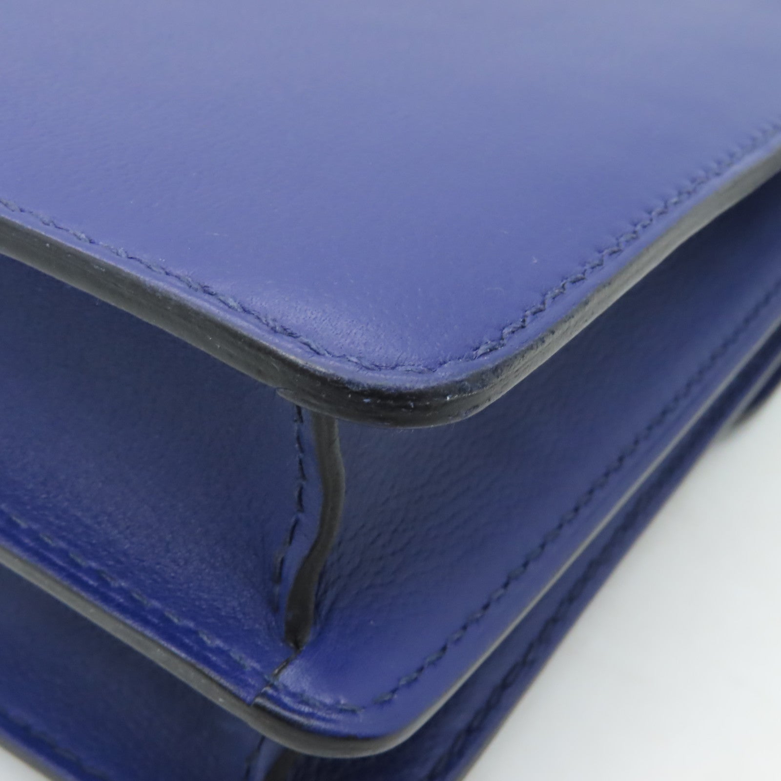 HERMES 【激減優惠】Evercolor皮革Roulis 23金扣肩背袋Blue Electric藍色