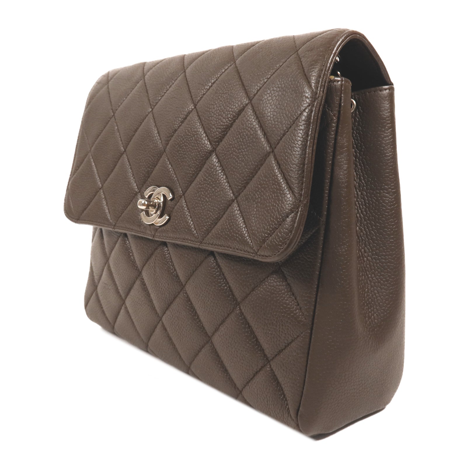 CHANEL 牛皮皮革Classic Flap銀扣鏈帶肩背袋