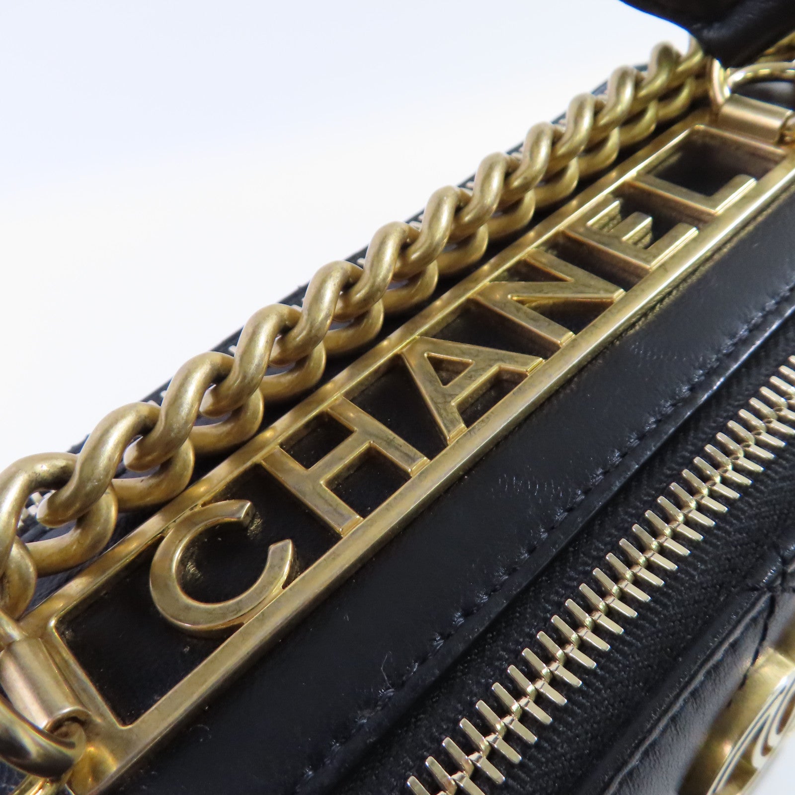 CHANEL 羊皮皮革2Way Chain Shoulder Bag金扣鏈帶手挽肩背兩用袋