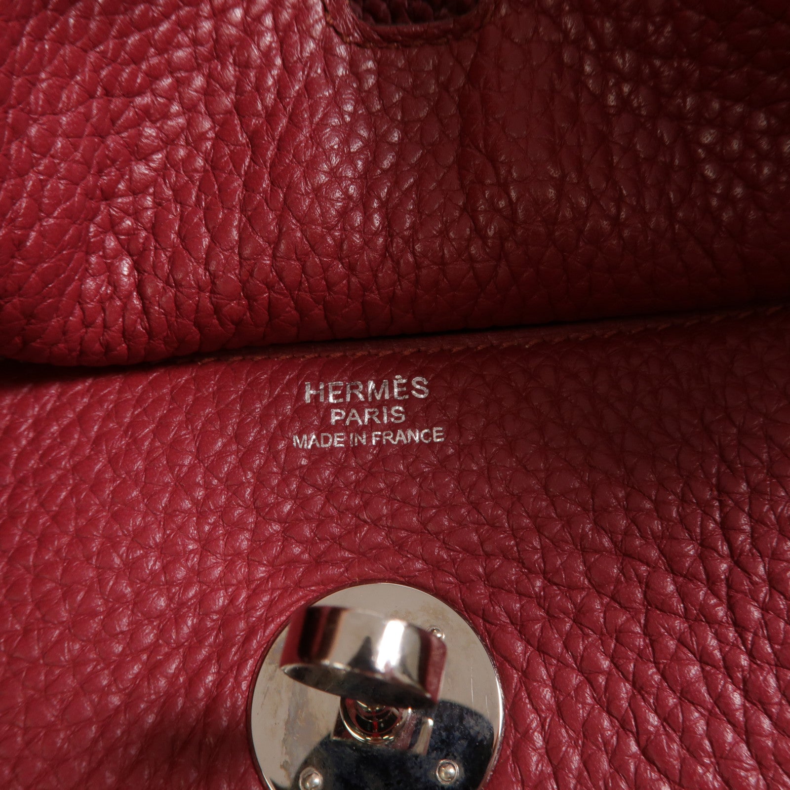 HERMES Clemence皮革Lindy 30手挽肩背兩用袋Ruby