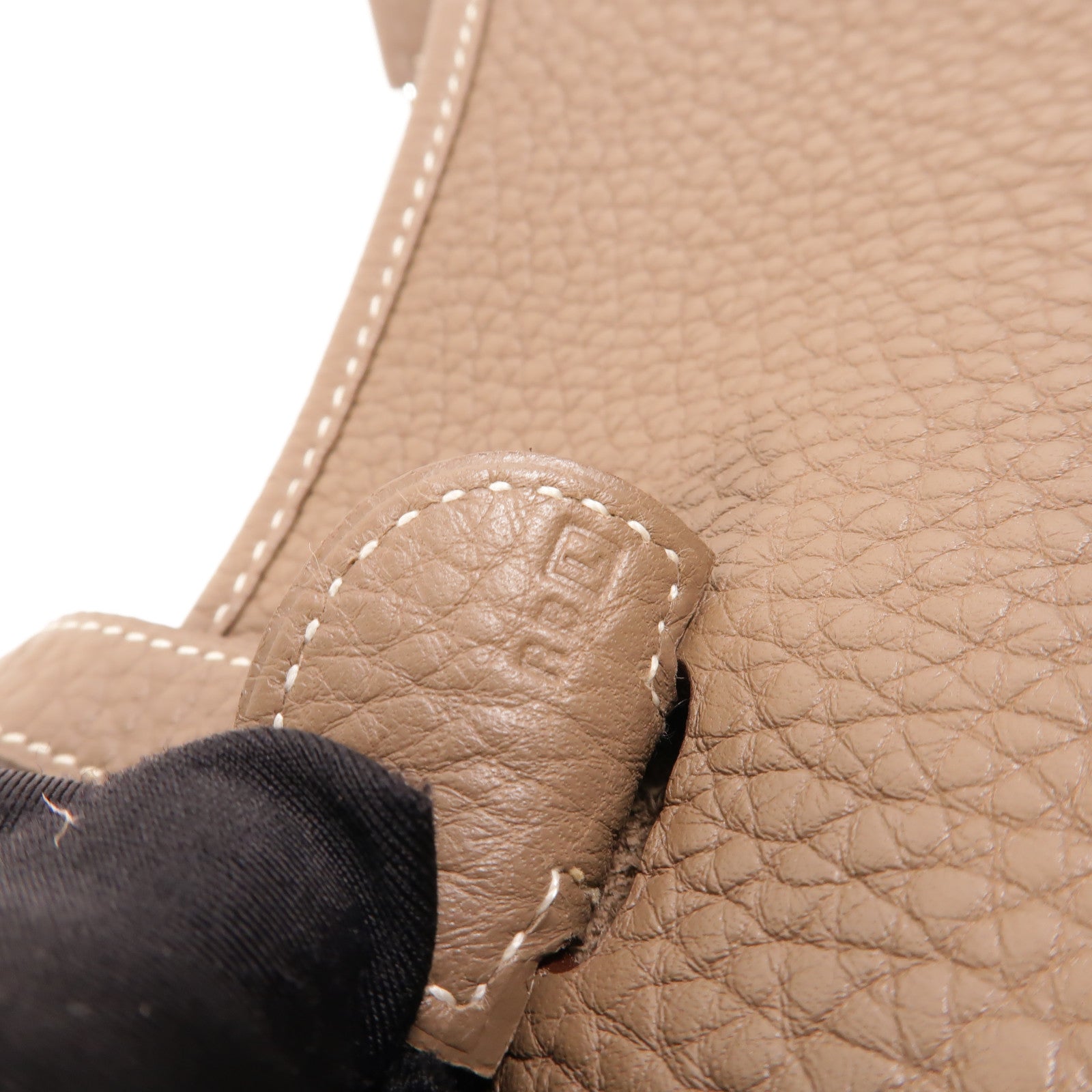 HERMES Clemence皮革Evelyne PM肩背袋Etoupe