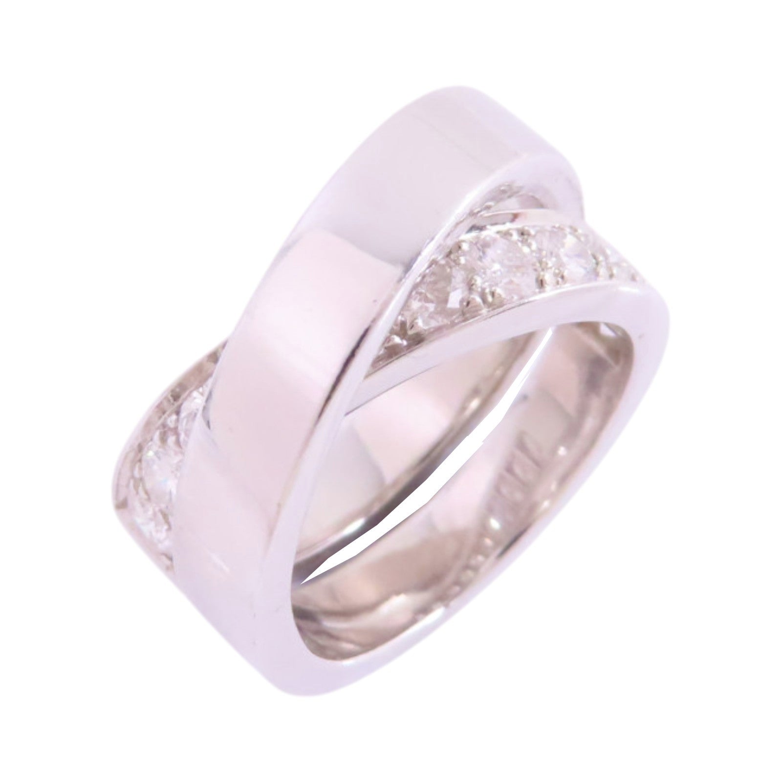 CARTIER 18K白金/鑽石Paris Nouvelle Vague Diamond Ring戒指#49/US#5
