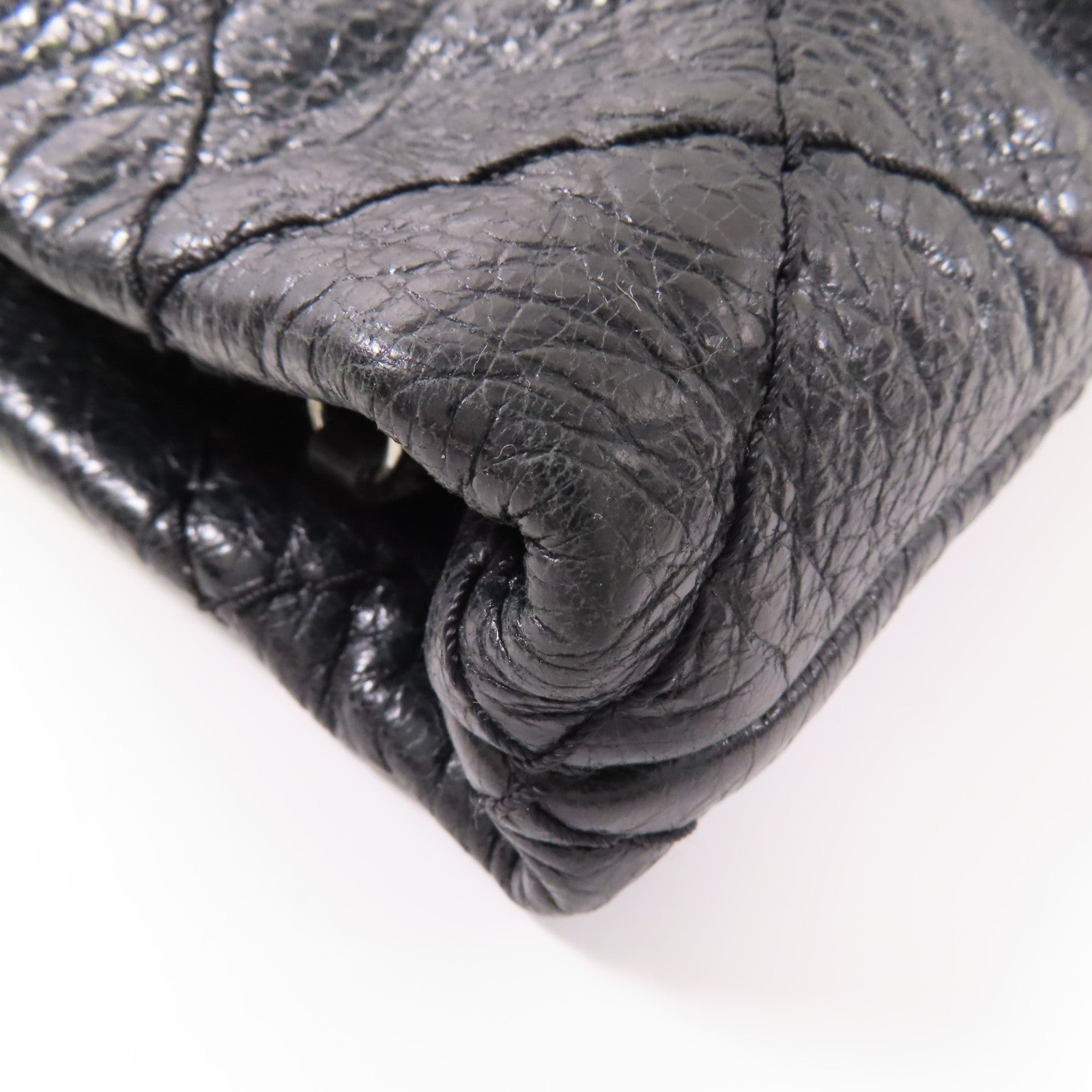 CHANEL 牛皮皮革Shoulder Bag銀扣肩背袋