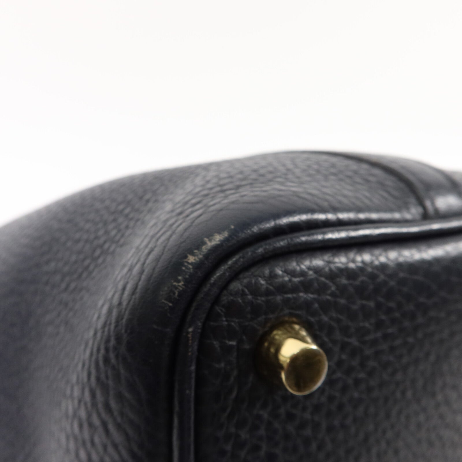 HERMES Clemence/Swift皮革Picotin PM手挽袋Bleu Indigo/Orange