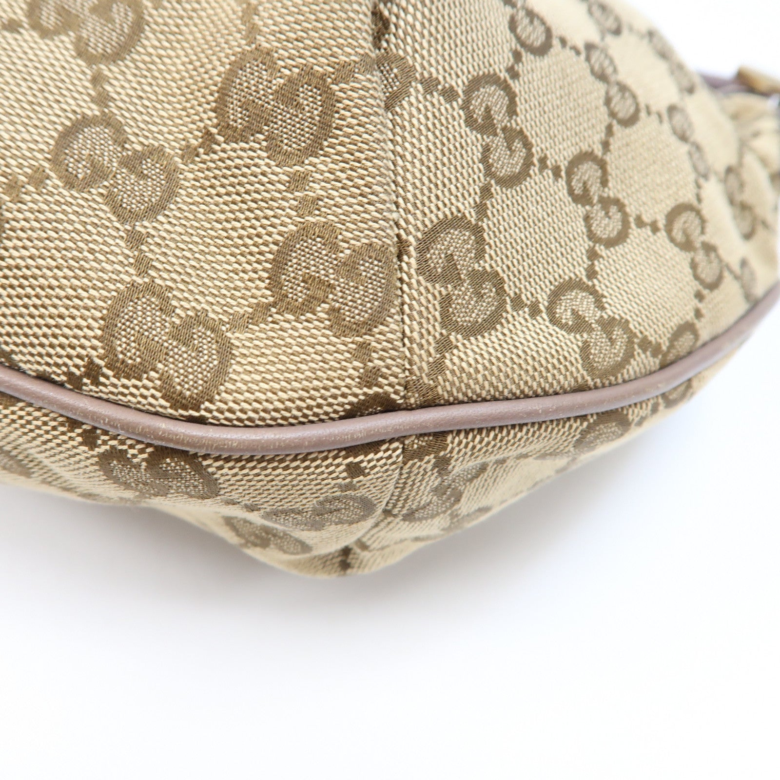GUCCI 帆布Sherry Line Shoulder Bag金扣肩背袋啡色/粉紅色