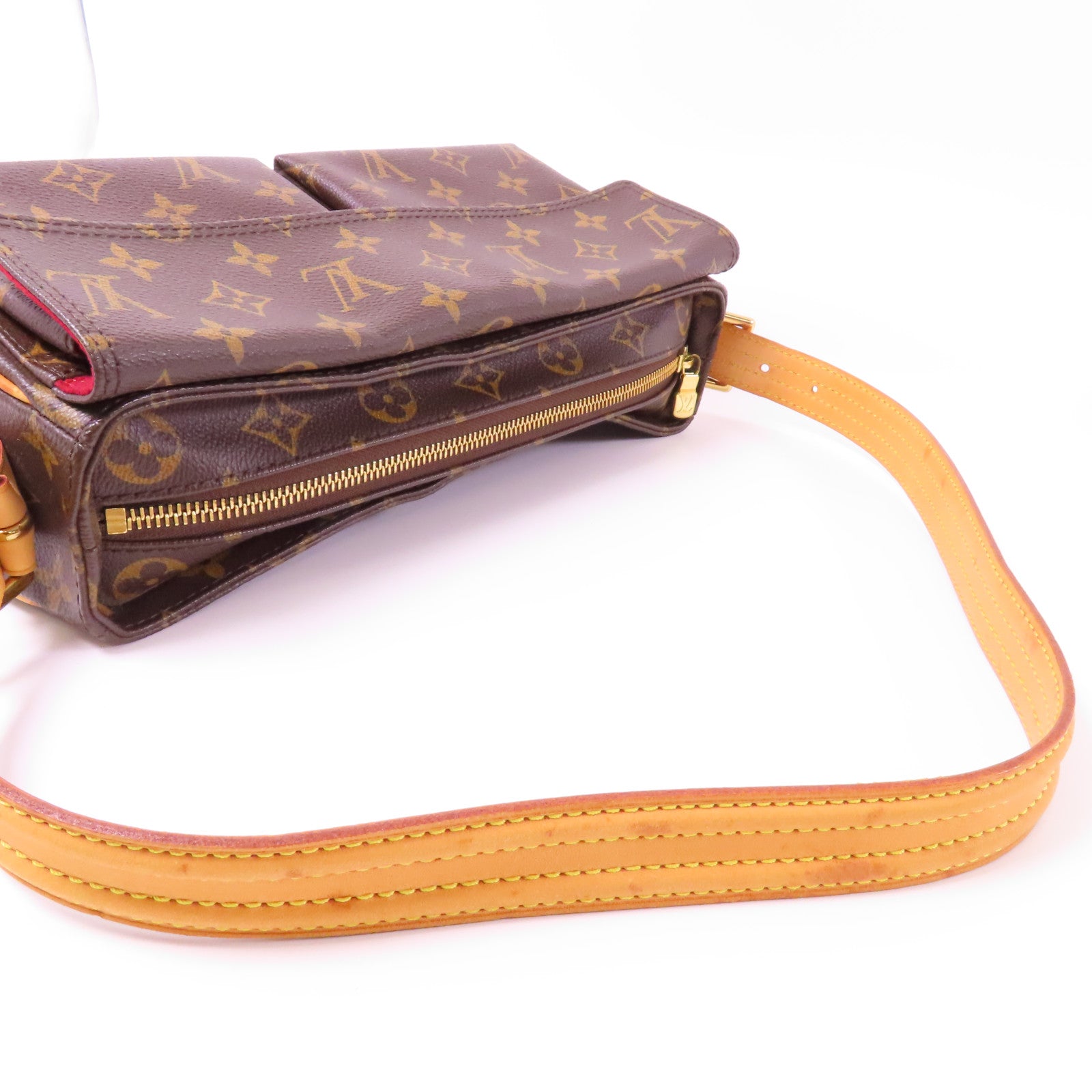LOUIS VUITTON Monogram Viva Cite MM金扣肩背袋啡色