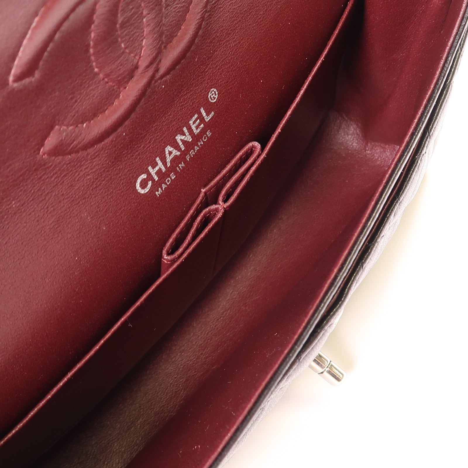 CHANEL 羊皮皮革Classic 25銀扣肩背袋