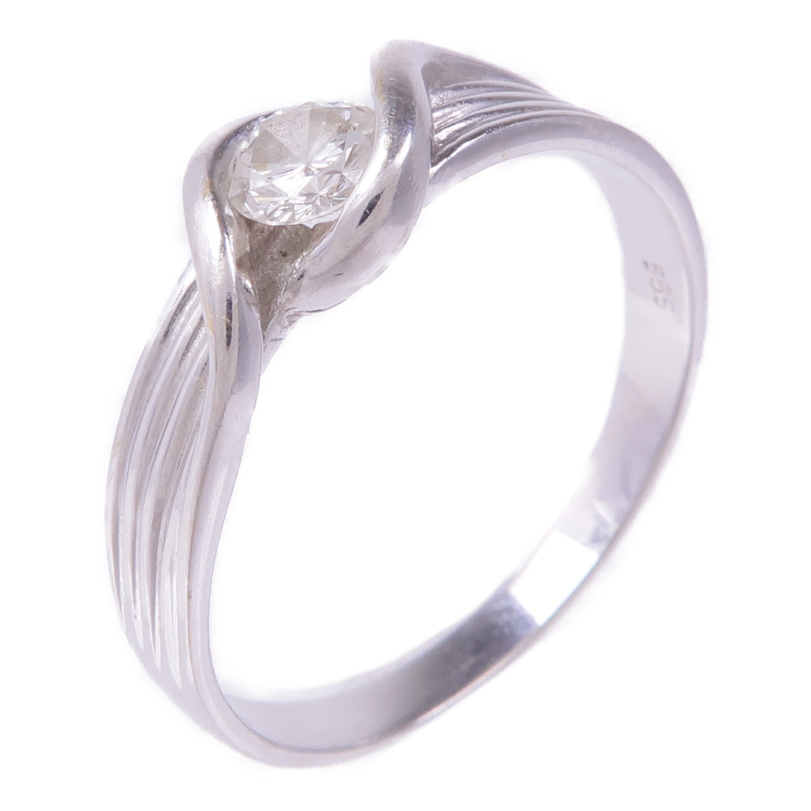 JEWELRY 14K白金Diamond Ring鑽石戒指US#7.75