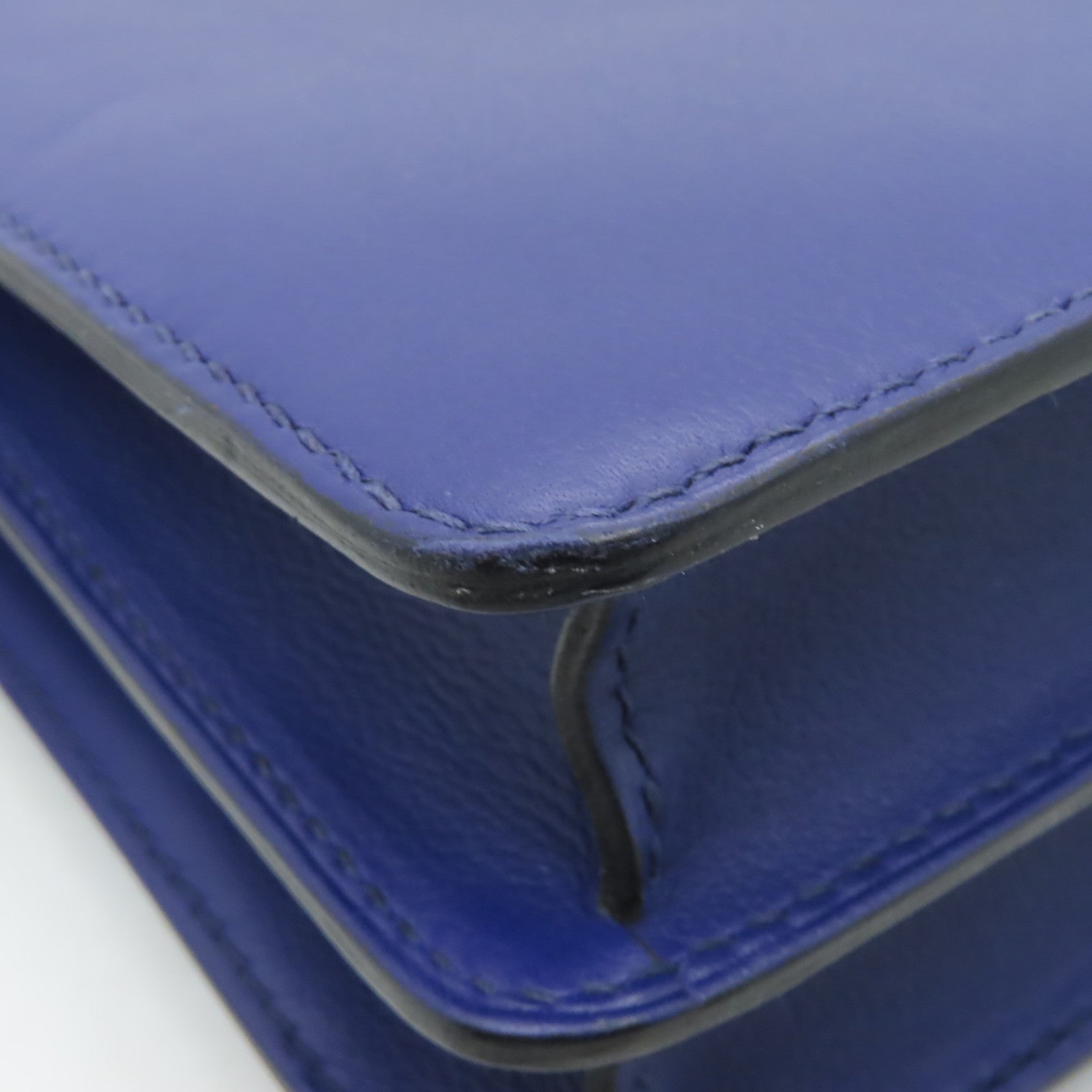 HERMES 【激減優惠】Evercolor皮革Roulis 23金扣肩背袋Blue Electric藍色