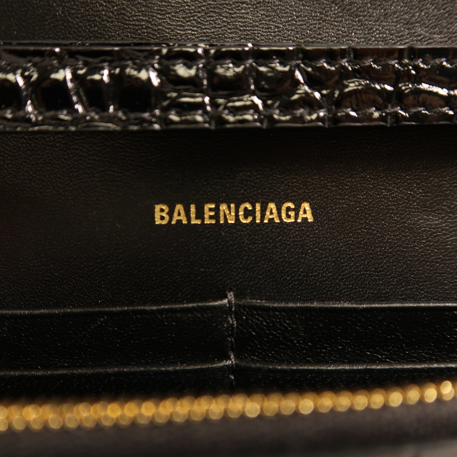 BALENCIAGA 牛皮皮革Hourglass金扣鏈帶肩背袋黑色