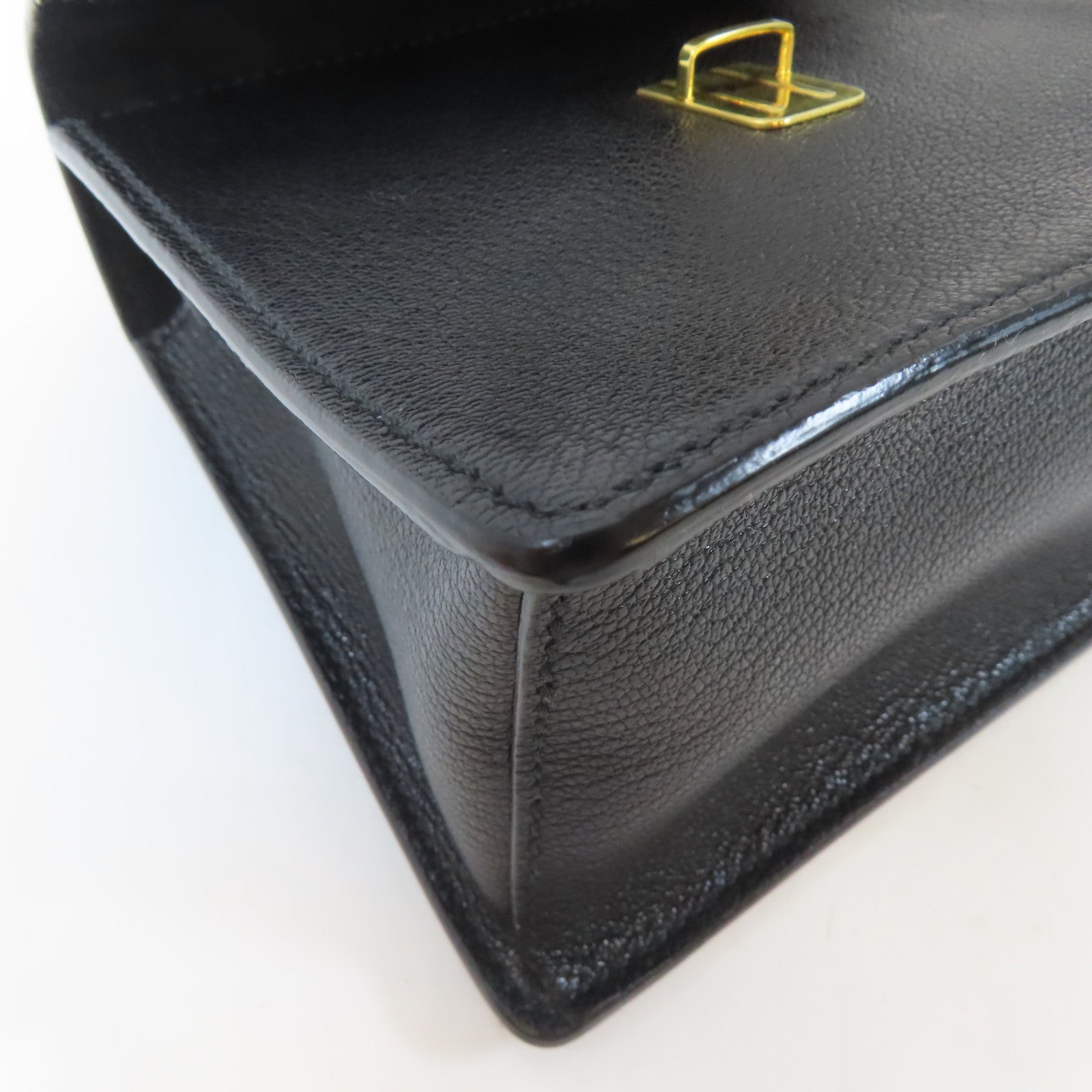 Miu Miu 皮革Top Handle 2 Way Bag金扣手挽肩背兩用袋黑色