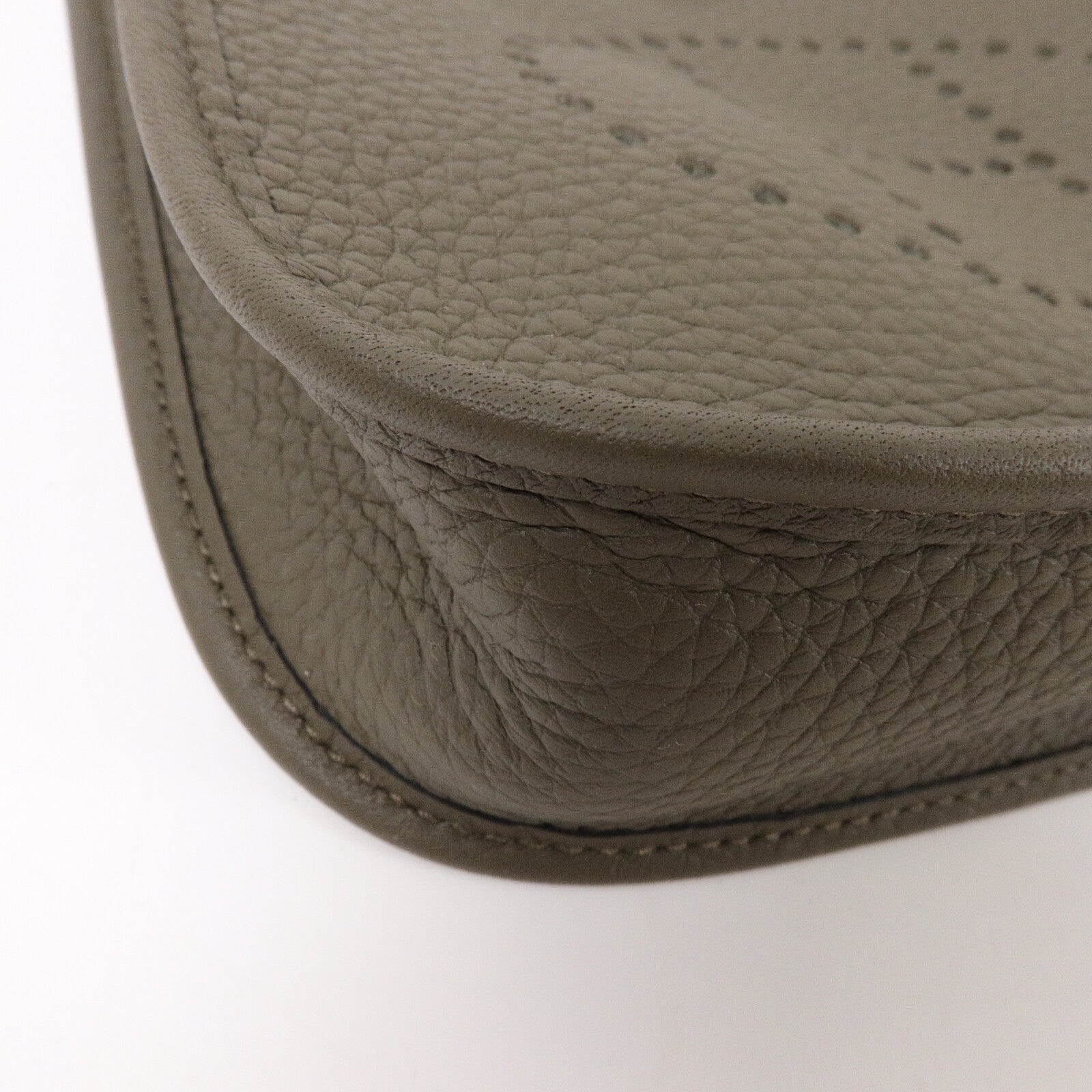 HERMES Clemence皮革Mini Evelyne肩背袋Vert Laden