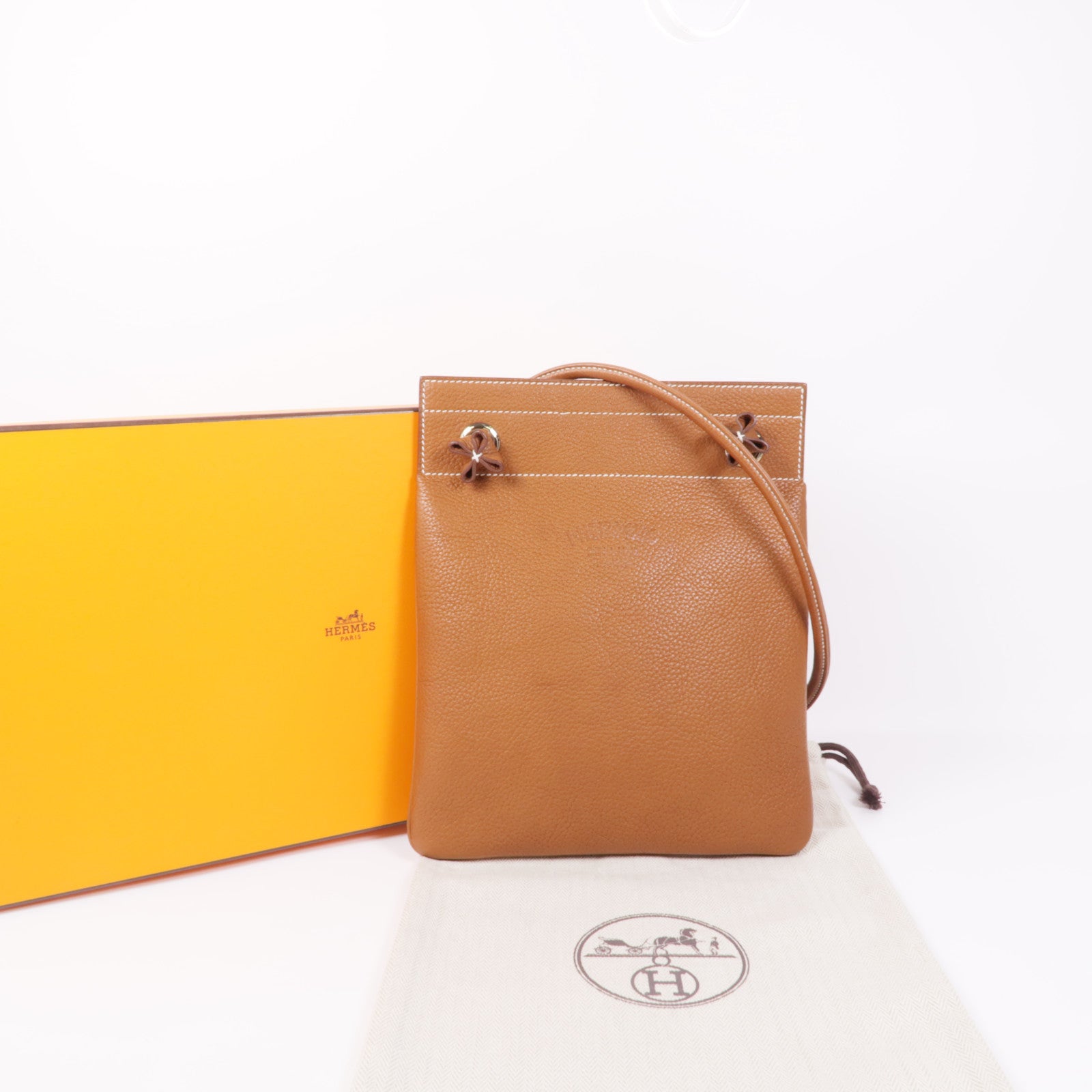 HERMES Barenia Aline銀扣肩背袋