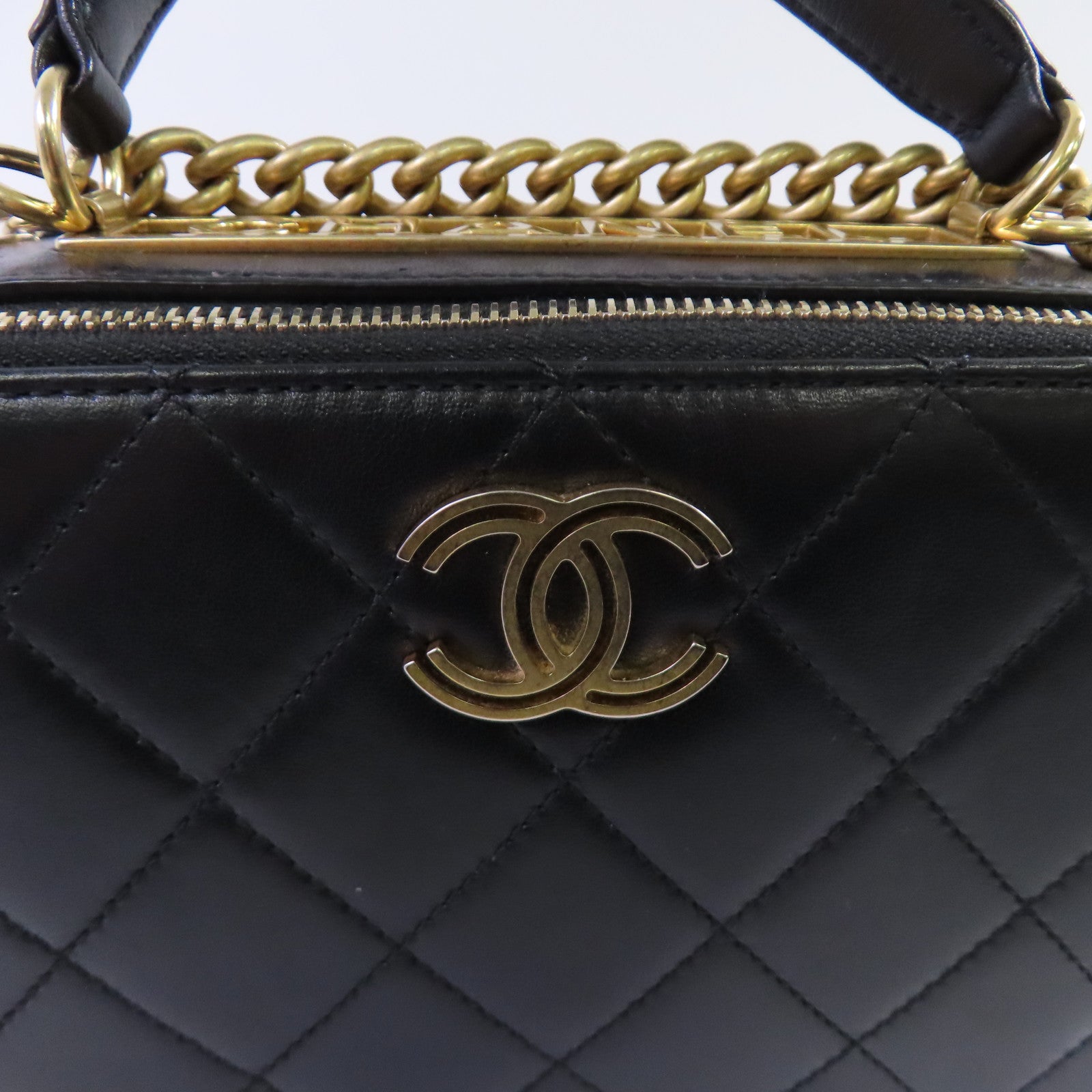 CHANEL 羊皮皮革2Way Chain Shoulder Bag金扣鏈帶手挽肩背兩用袋